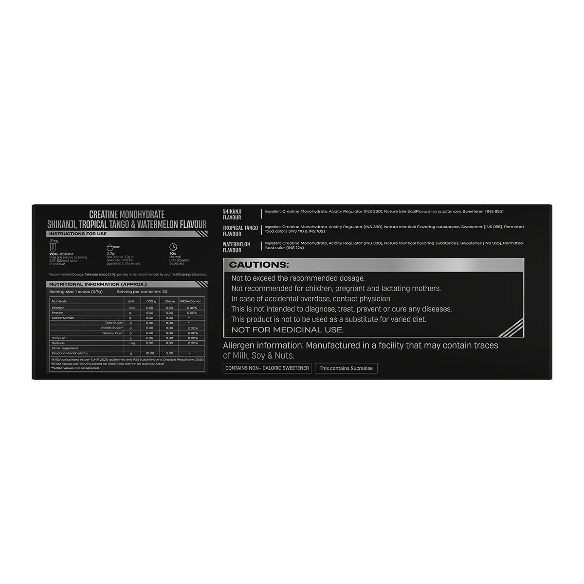 3X Power Blend | Triple Creatine Monohydrate Flavour Pack | Shikanji, Tropical Tango & Watermelon | 125 g Each - Image 13