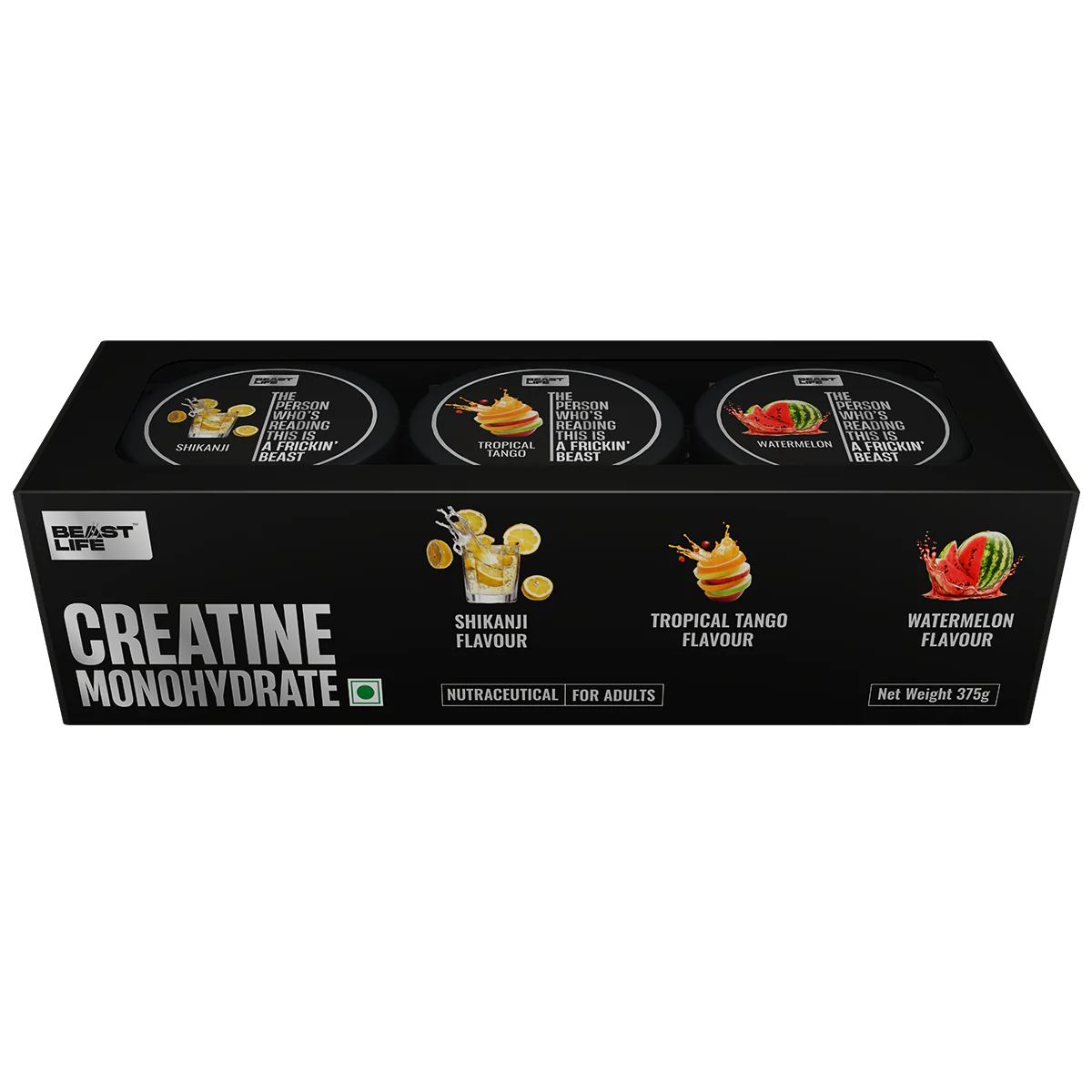 3X Power Blend | Triple Creatine Monohydrate Flavour Pack | Shikanji, Tropical Tango & Watermelon | 125 g Each - Image 2