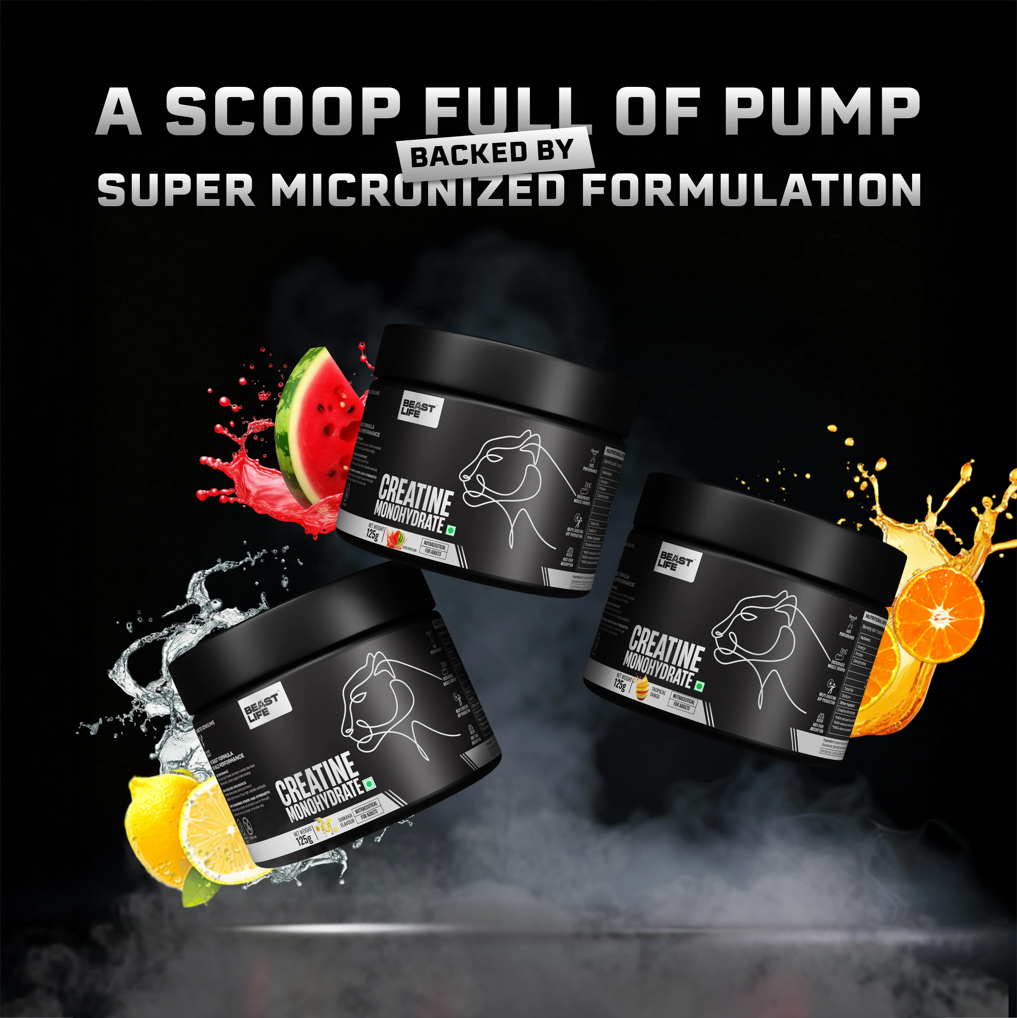 3X Power Blend | Triple Creatine Monohydrate Flavour Pack | Shikanji, Tropical Tango & Watermelon | 125 g Each - Image 7
