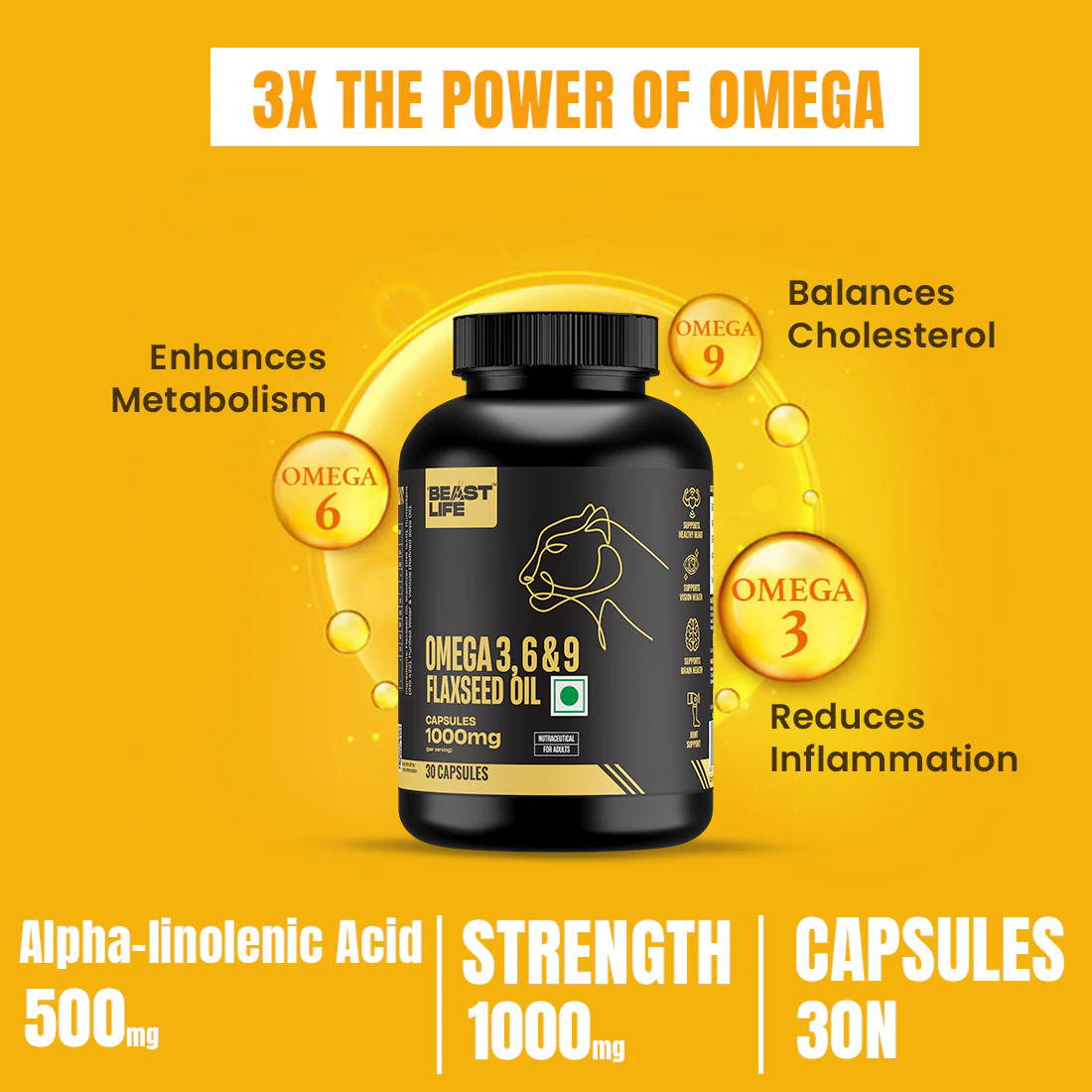 3X Strength Veg omega 3 6 9 | 45 Day Pack - Image 2