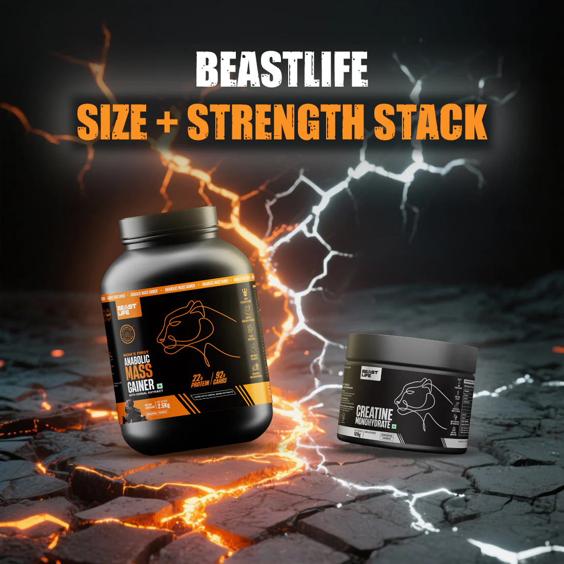 Combo Pack | Anabolic Mass Gainer Belgian Chocolate 2.5 kg + Creatine Monohydrate Unflavoured 100 g - Image 2