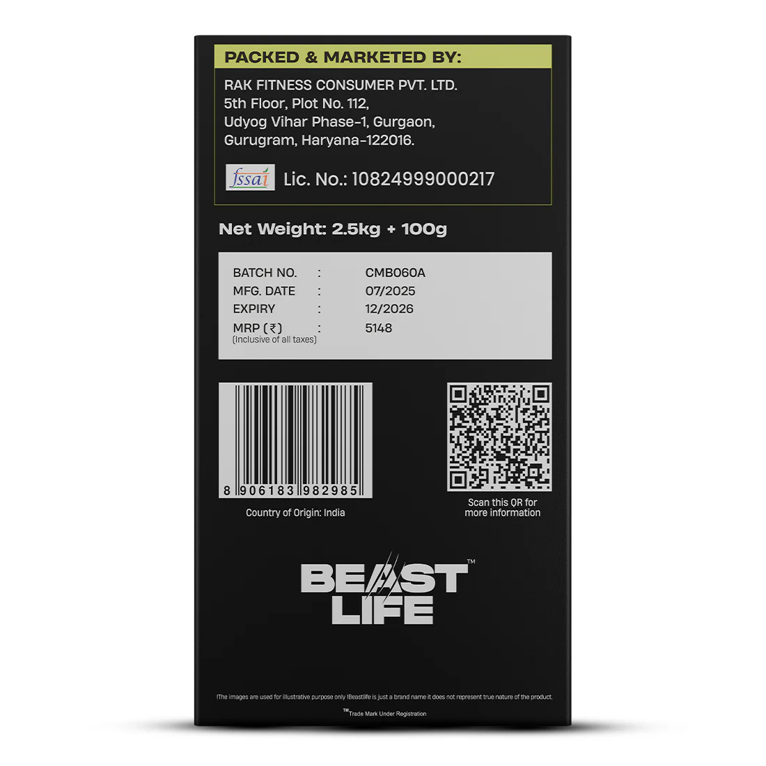 Combo Pack | Anabolic Mass Gainer Belgian Chocolate 2.5 kg + Creatine Monohydrate Unflavoured 100 g - Image 8