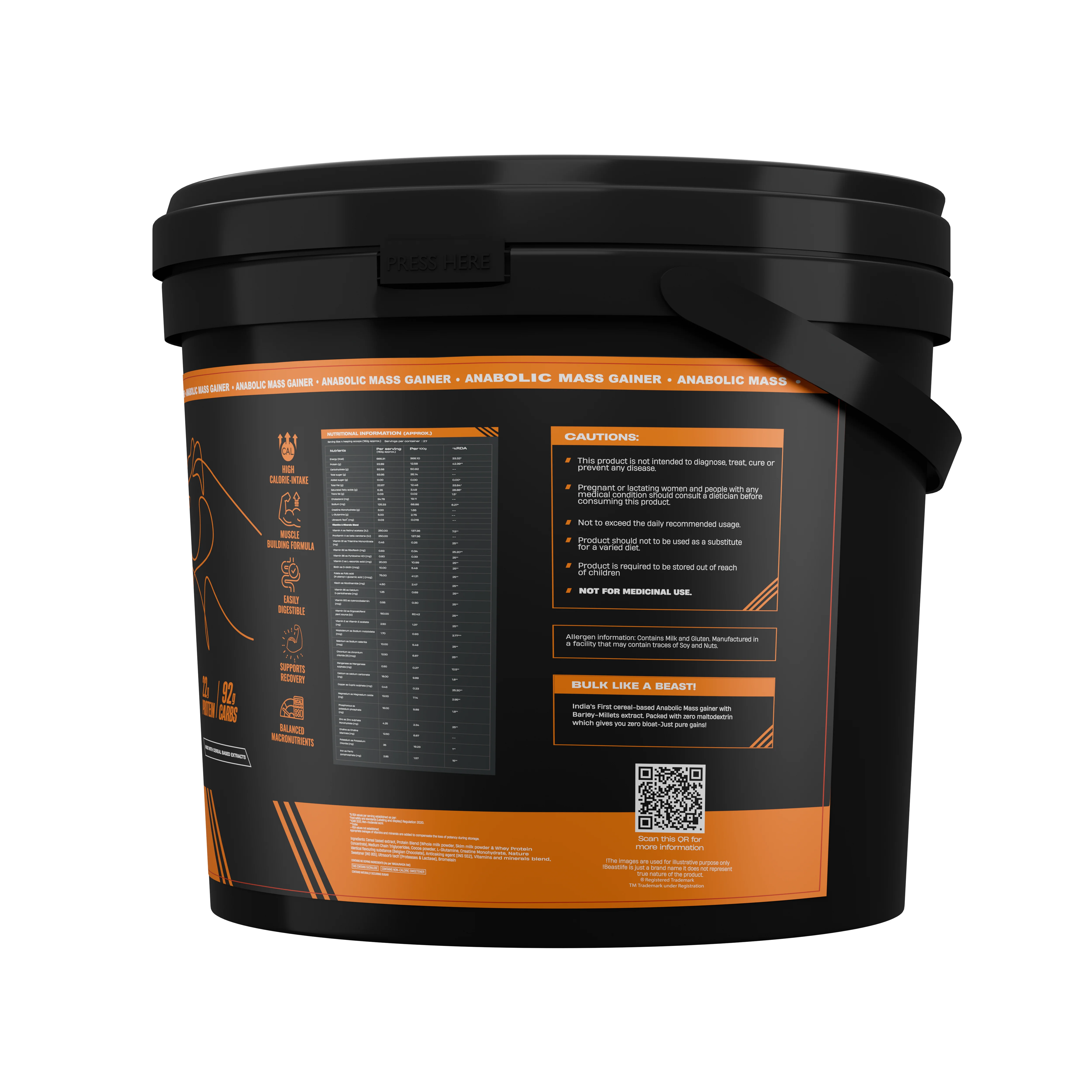 Anabolic Mass Gainer with Ultrasorb Tech | No Maltodextrin | Belgian Chocolate | 5 kg with Free Creatine - Image 9