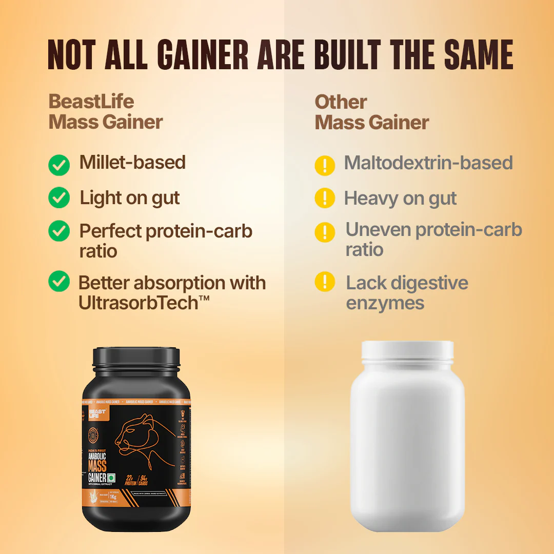 Anabolic Mass Gainer with Ultrasorb Tech | No Maltodextrin | Malai Kulfi | 1 kg - Image 6