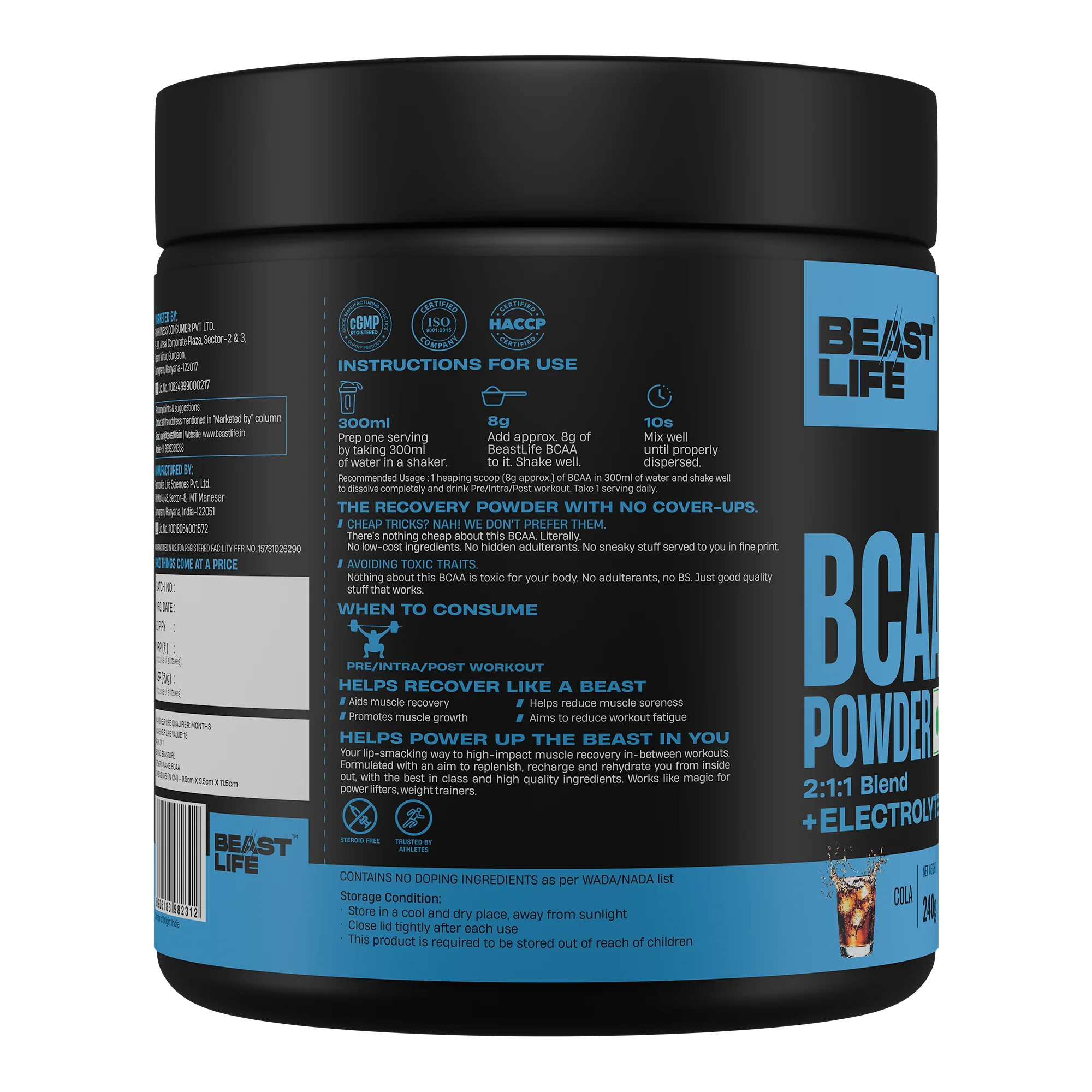 Cola Fizz BCAA with Electrolytes | 240g - Image 7