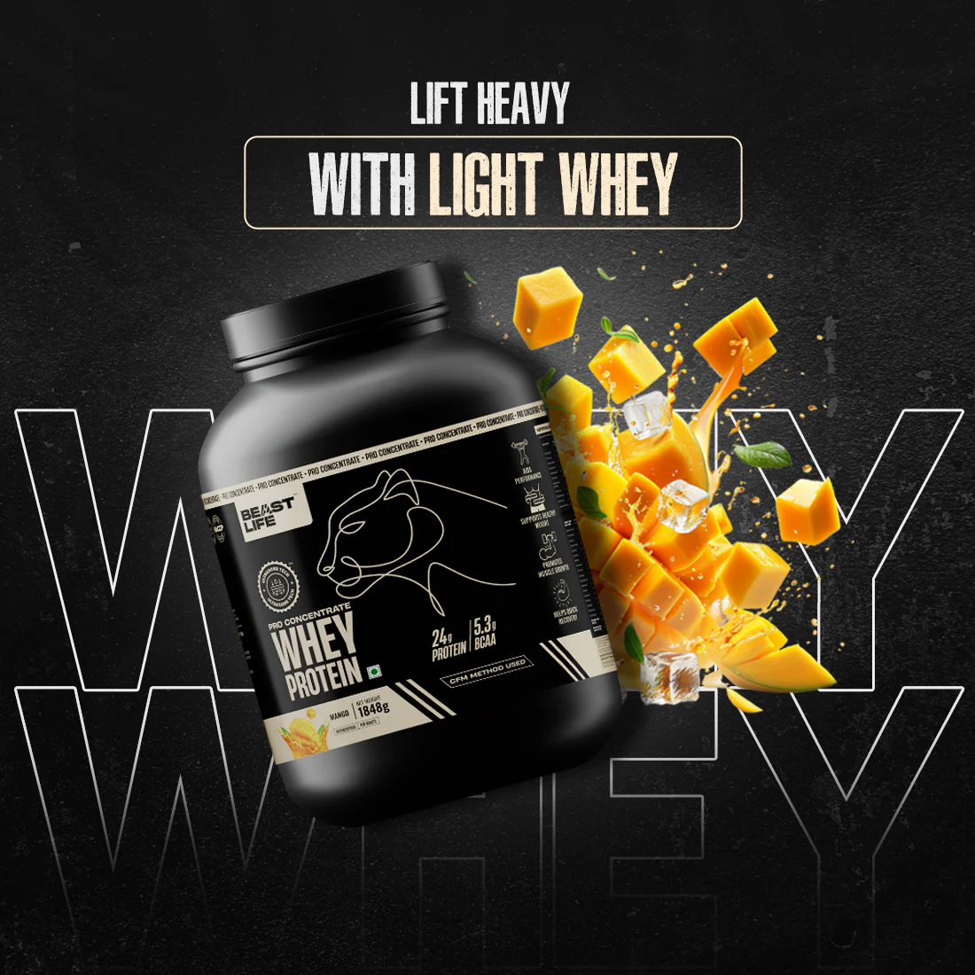 Pro Concentrate Whey Protein with Ultrasorb Tech | Mango | 1.848 kg - Image 4