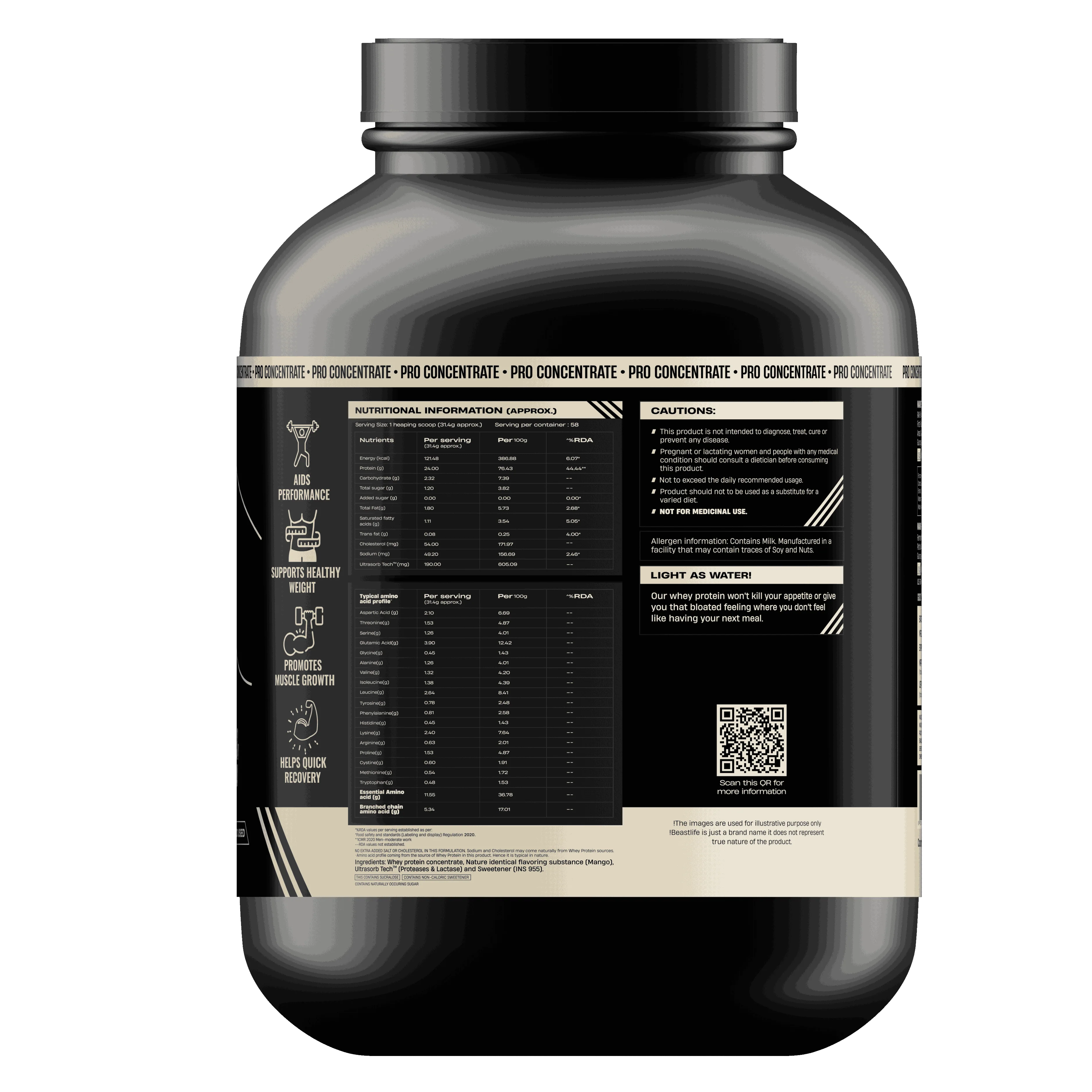 Pro Concentrate Whey Protein with Ultrasorb Tech | Mango | 1.848 kg - Image 8
