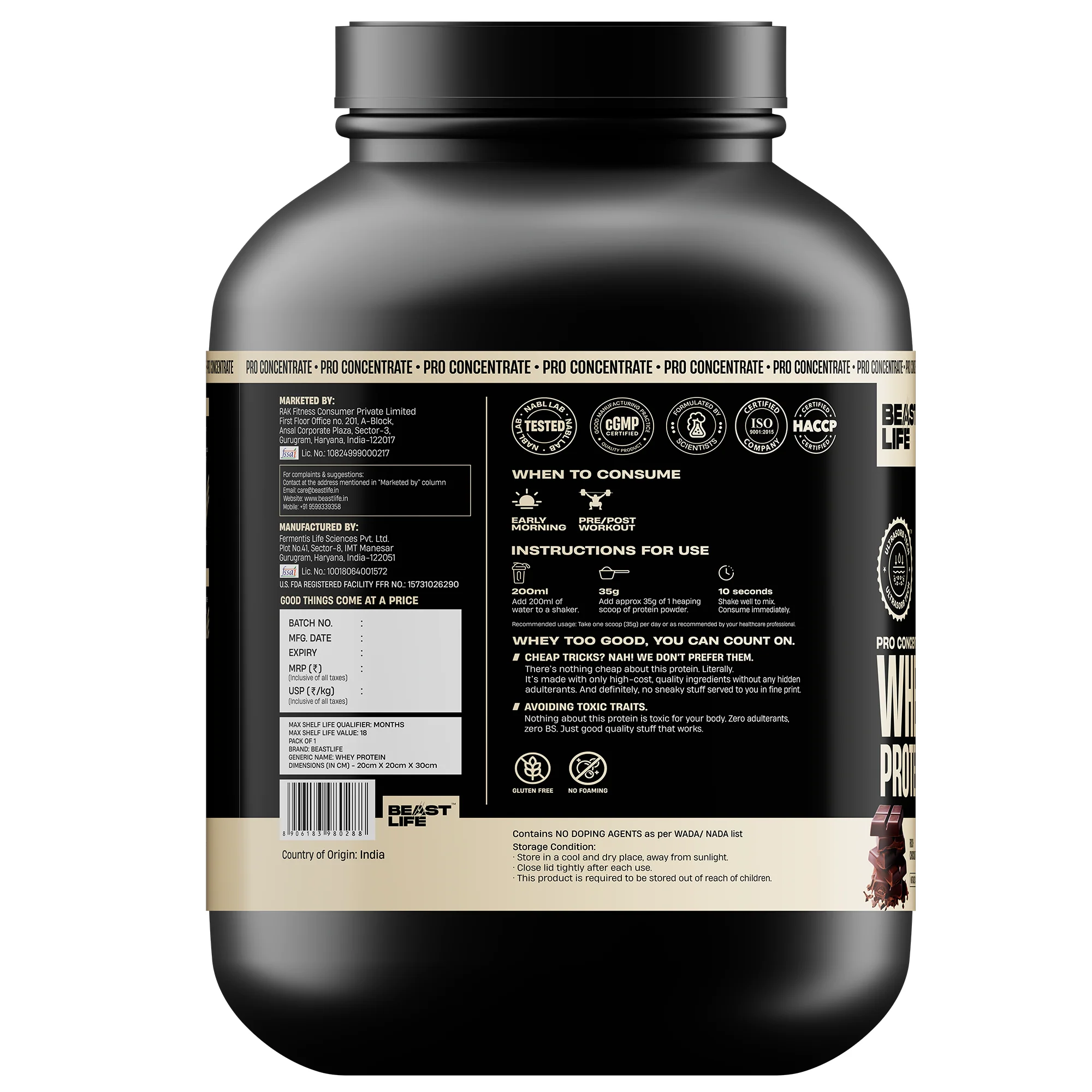 Pro Concentrate Whey Protein with Ultrasorb Tech | Rich Chocolate | 1.848 kg - Image 8