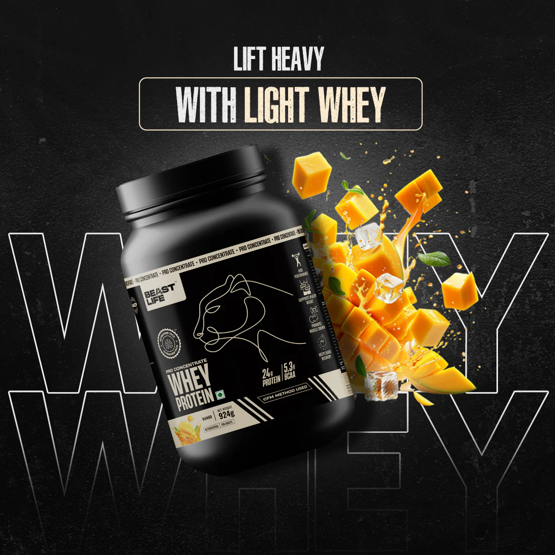 Pro Concentrate Whey Protein with Ultrasorb Tech | Mango | 924 g - Image 3