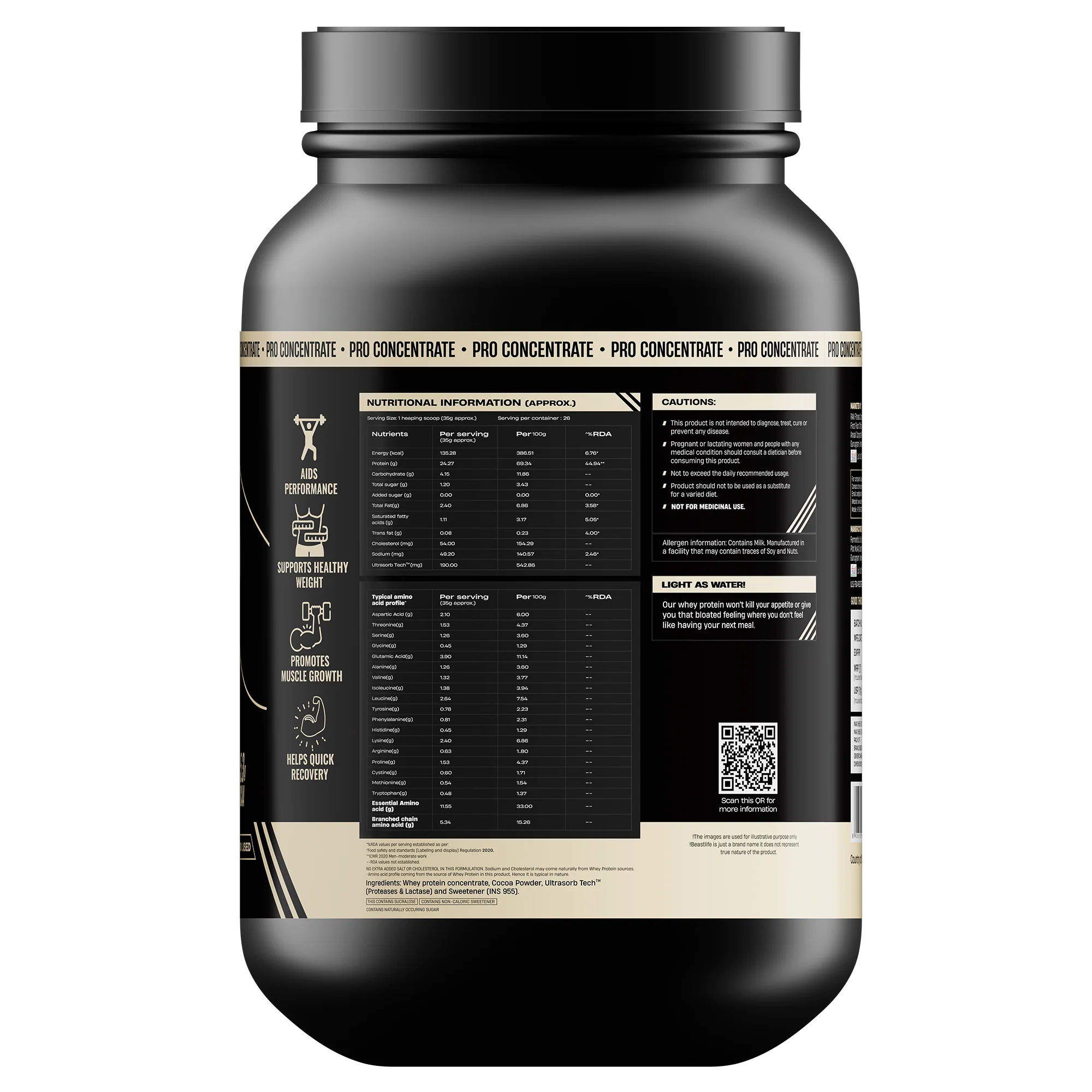 Pro Concentrate Whey Protein with Ultrasorb Tech | Rich Chocolate | 924 g - Image 9
