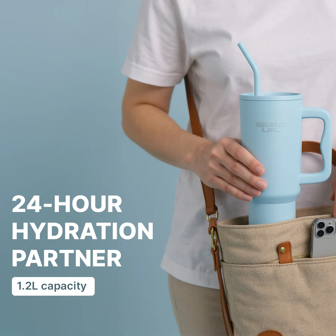 Beast Life Tumbler | Sky Blue | 1.2 L - Image 2