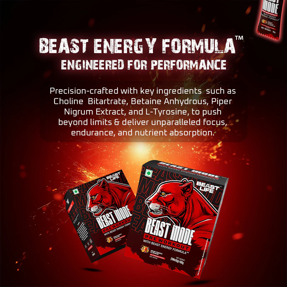 Beast Mode Pre Workout With Beast Energy Formula | Fruit Punch - Image 4