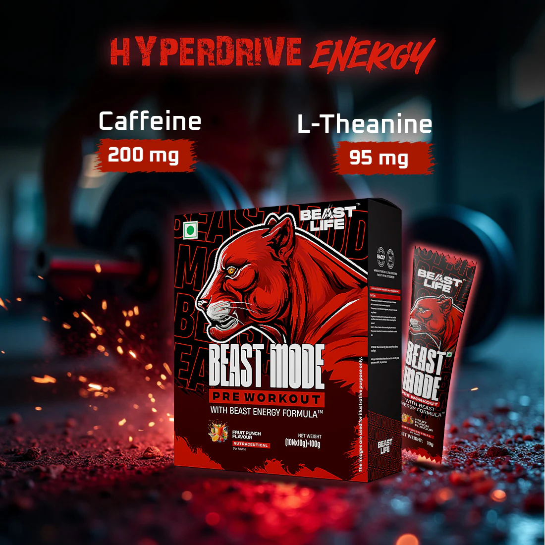 Beast Mode Pre Workout With Beast Energy Formula | Fruit Punch - Image 7
