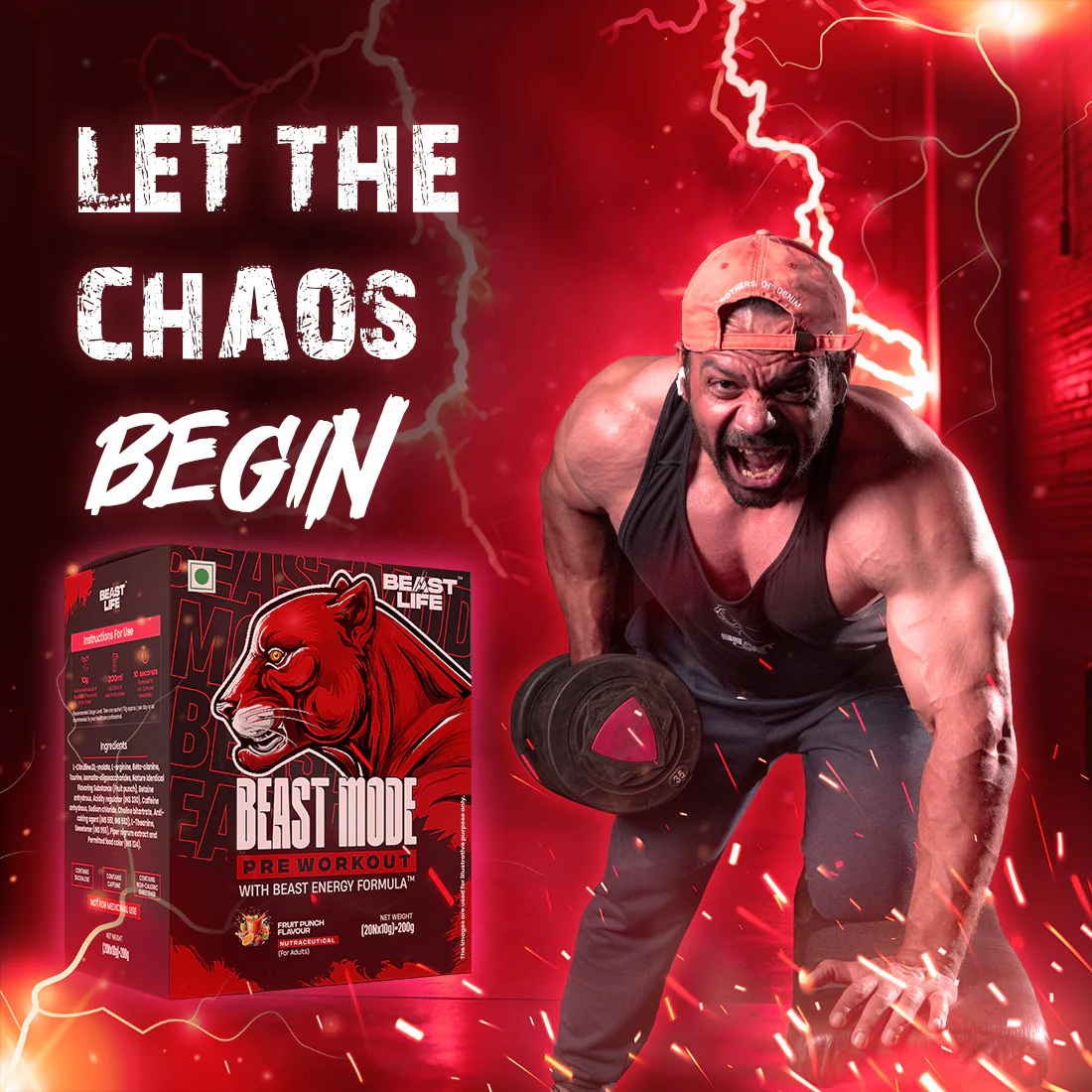 Beast Mode Pre Workout With Beast Energy Formula | Fruit Punch - Image 5