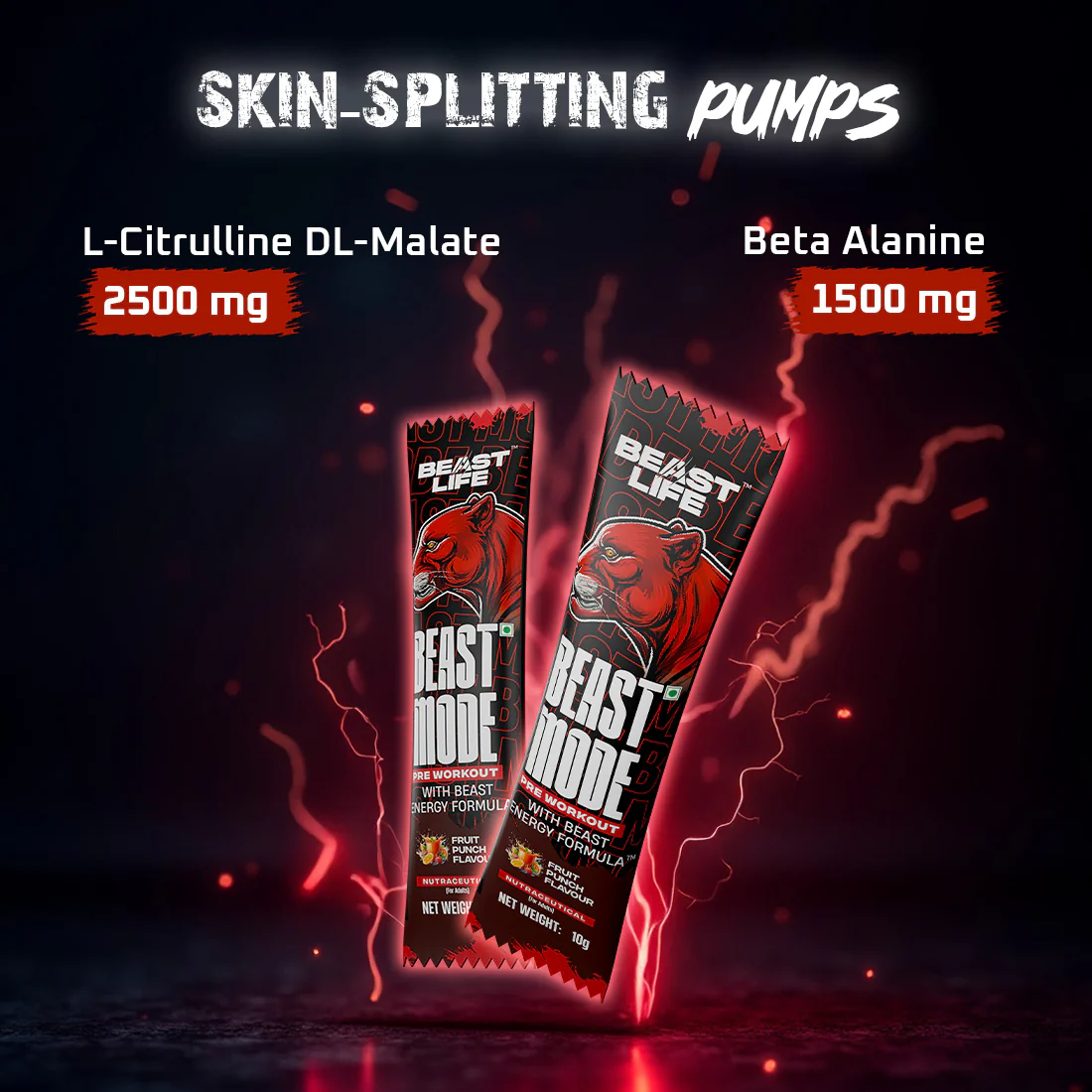 Beast Mode Pre Workout With Beast Energy Formula | Fruit Punch - Image 6