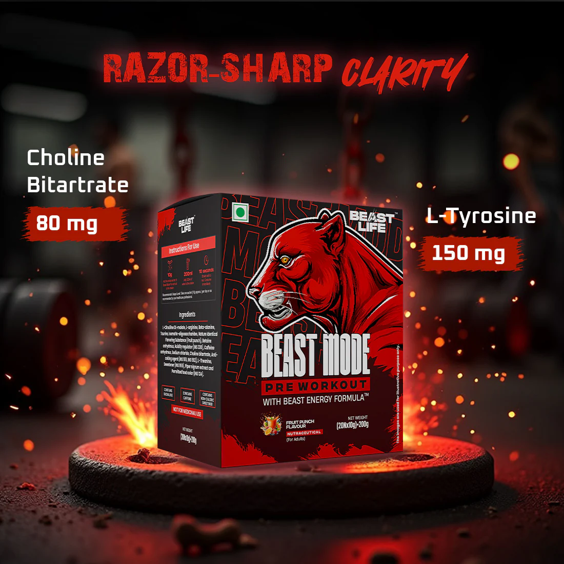 Beast Mode Pre Workout With Beast Energy Formula | Fruit Punch - Image 9