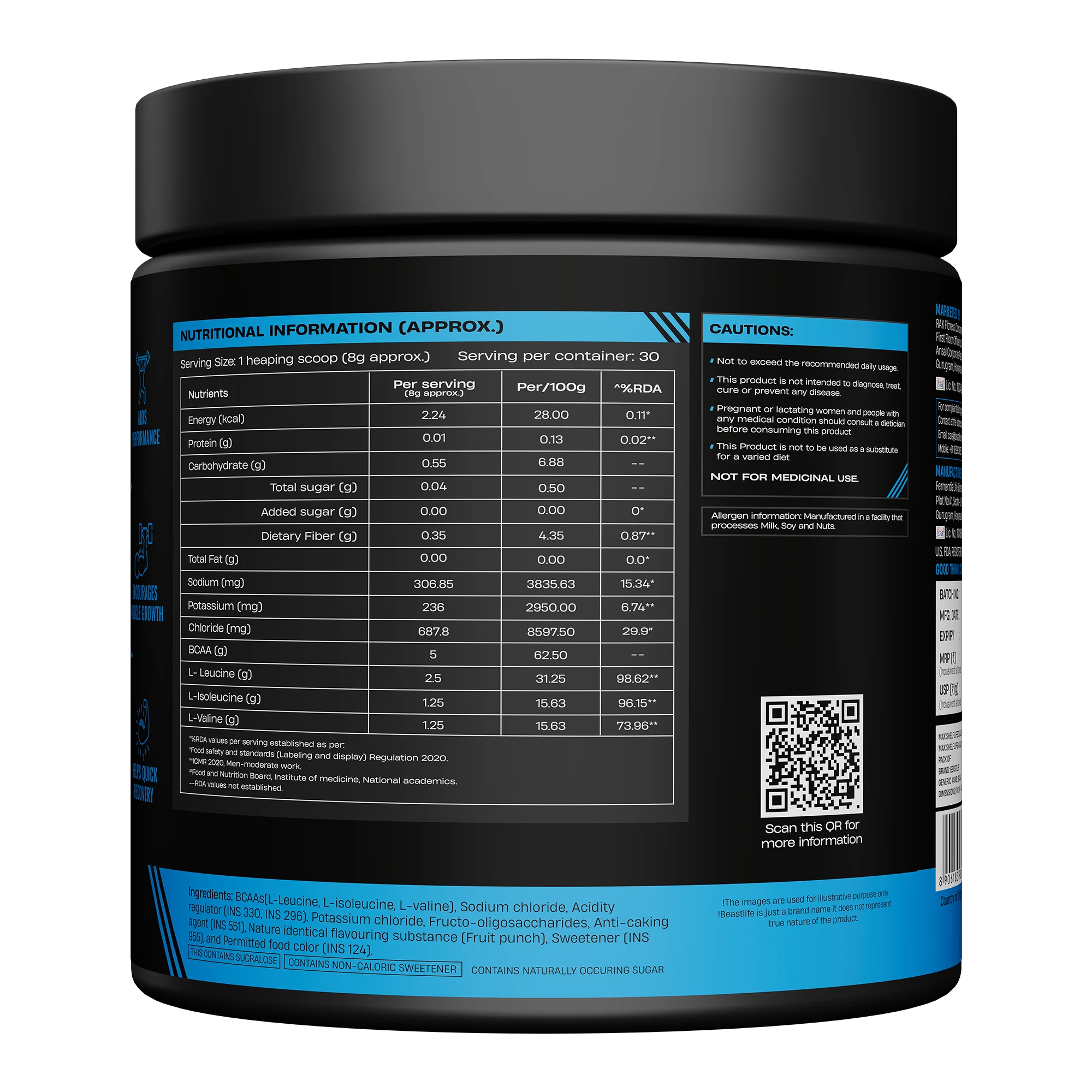 Beast Recovery BCAA | Fruit Punch | 240G - Image 8