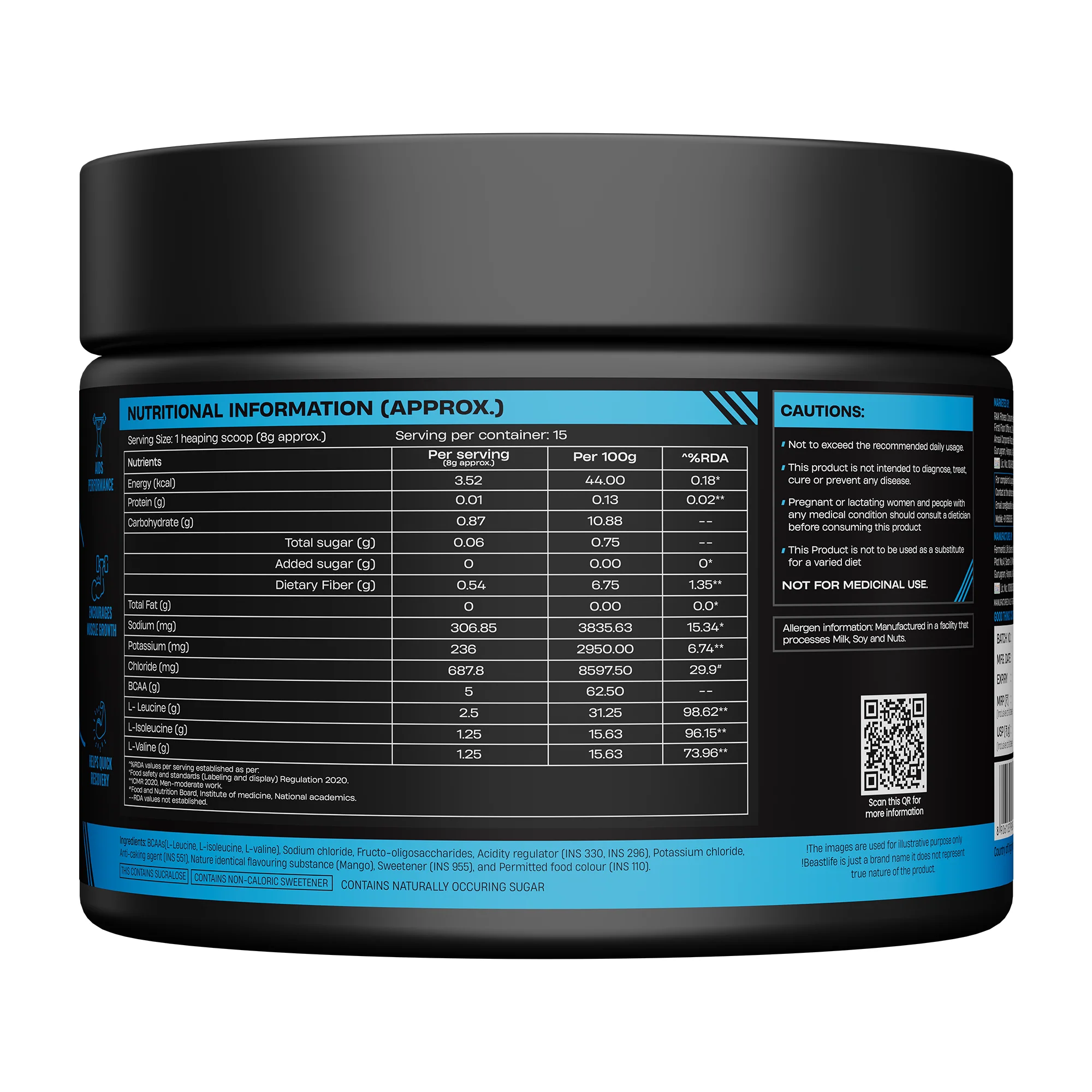 Beast Recovery BCAA | Mango | 120G - Image 8