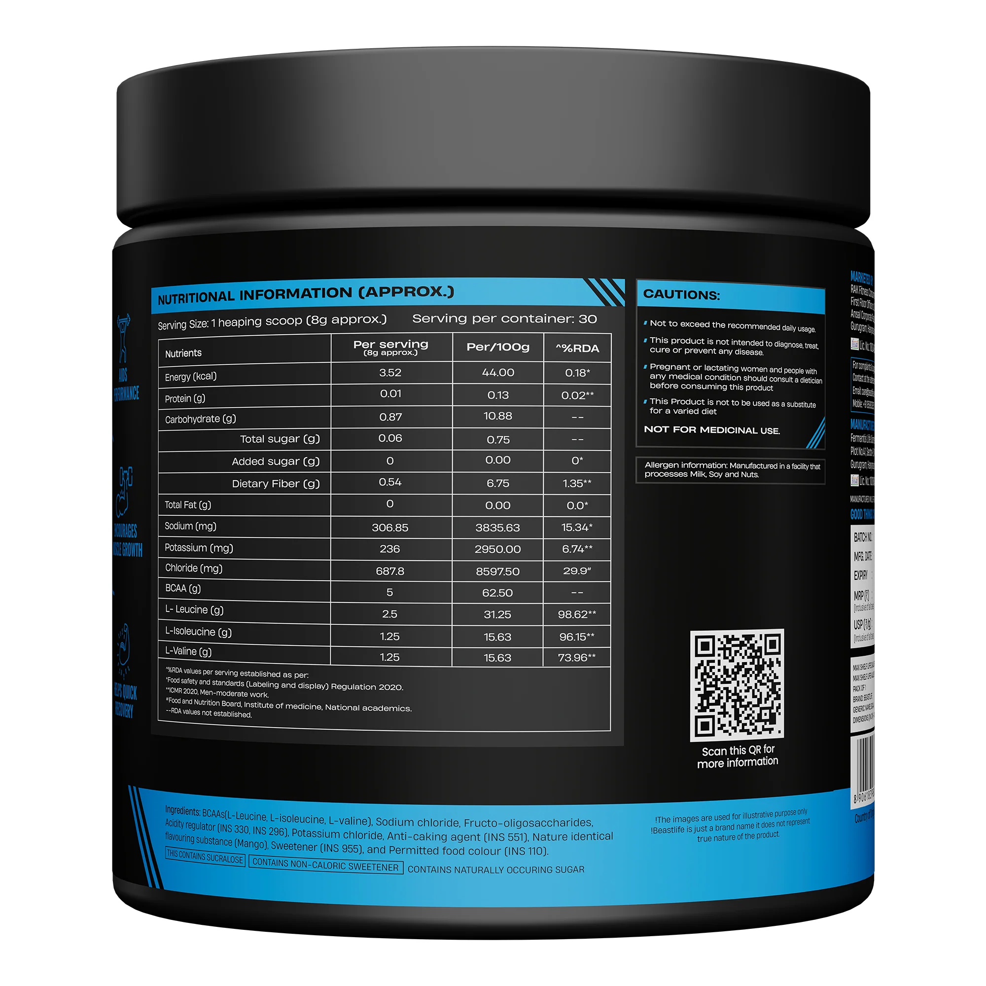 Beast Recovery BCAA | Mango | 240G - Image 7