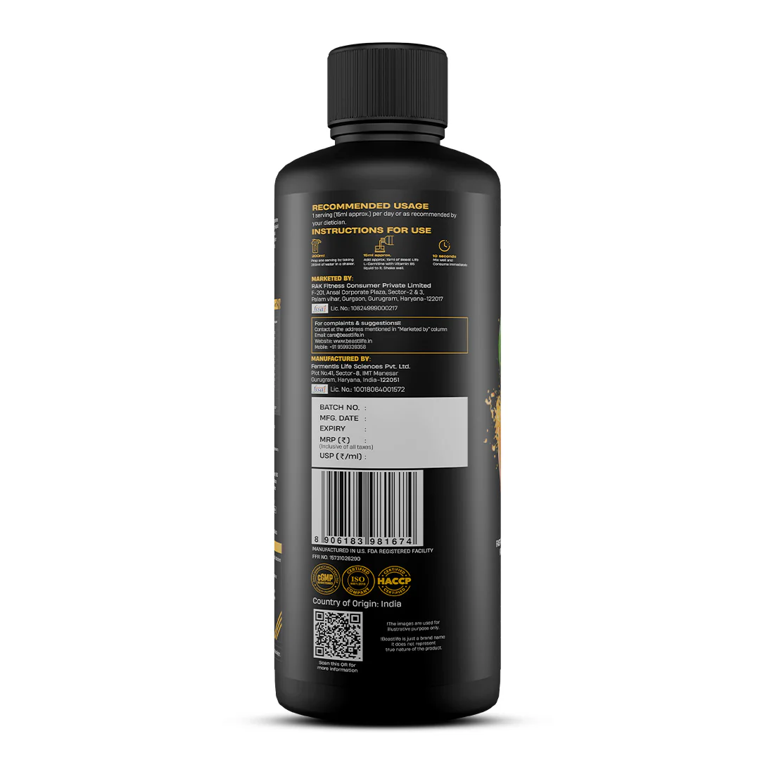 L-Carnitine with Vitamin B5 1100 mg | Mango | 450 ml - Image 9
