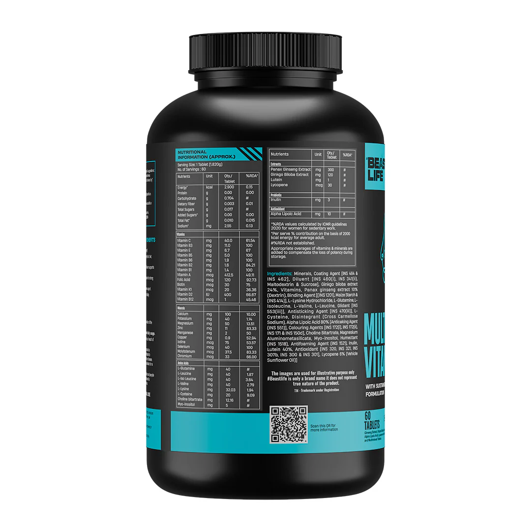 Beastlife Multivitamins with Sustained Release Technology | 60 N - Image 11