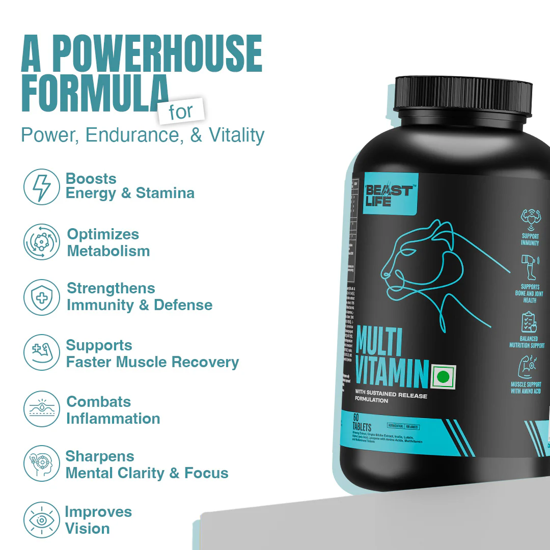 Beastlife Multivitamins with Sustained Release Technology | 60 N - Image 4