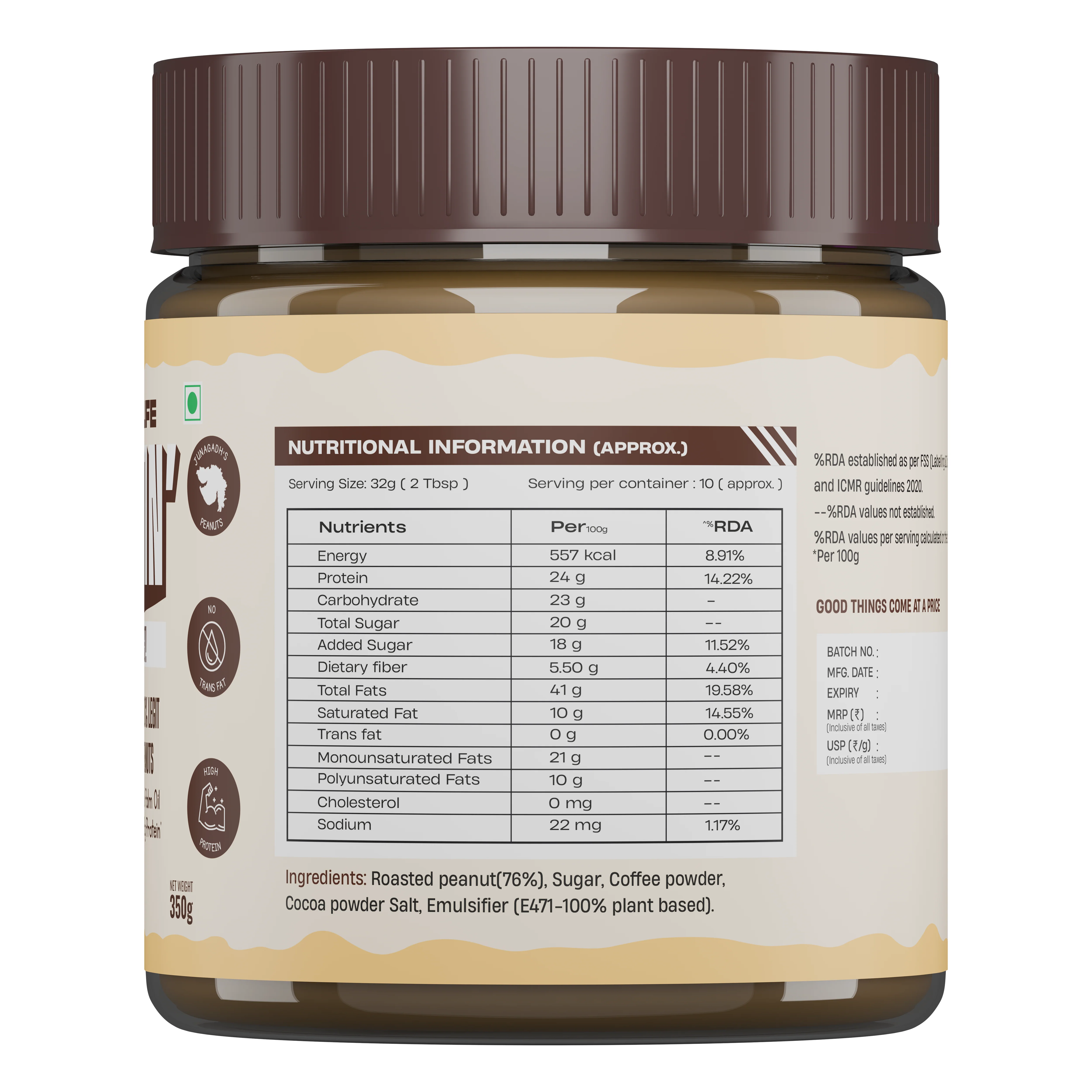 Peanut Butter | Crunchy Coffee | 350 g - Image 3