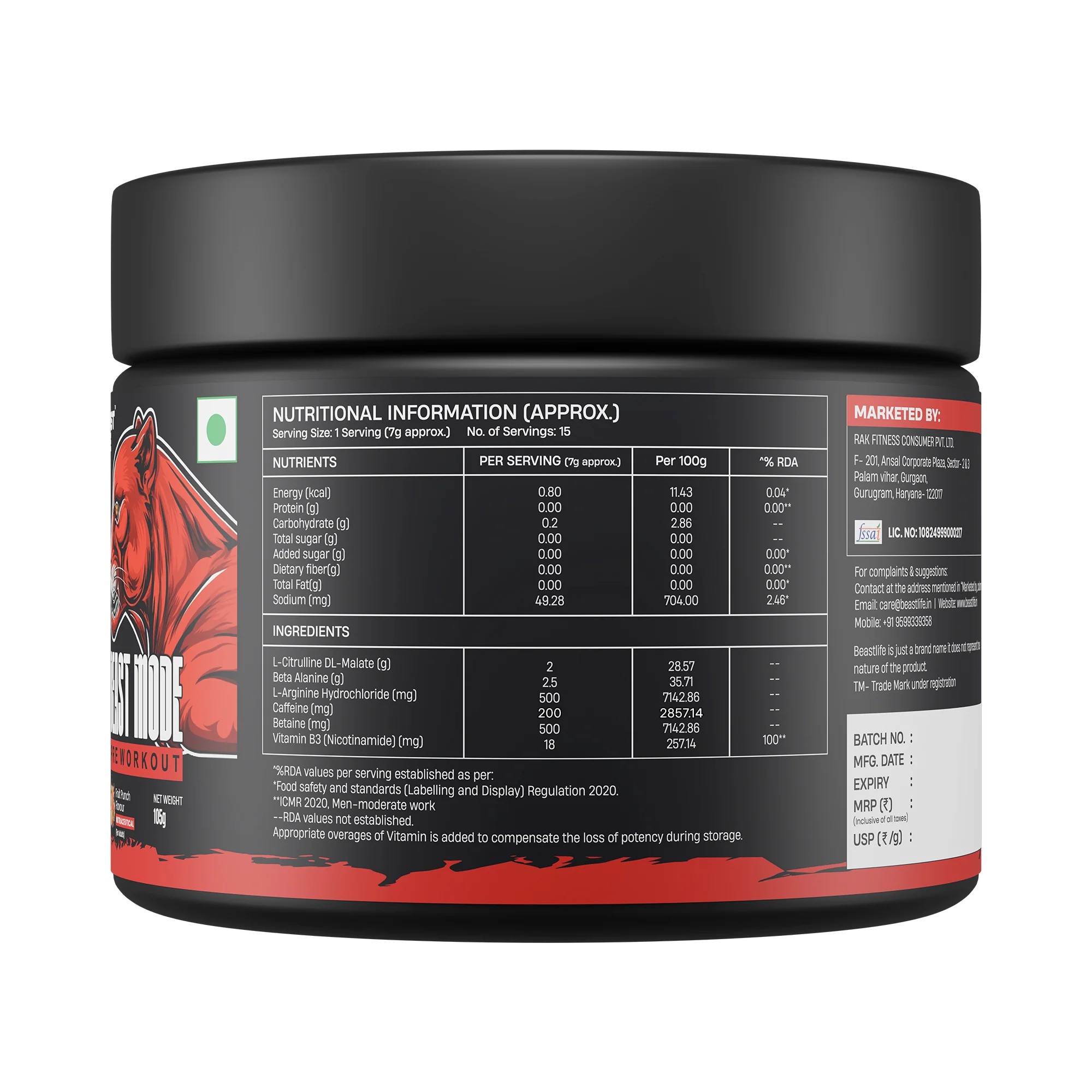 Beastmode Preworkout | Fruit Punch | New Formulation - Image 10