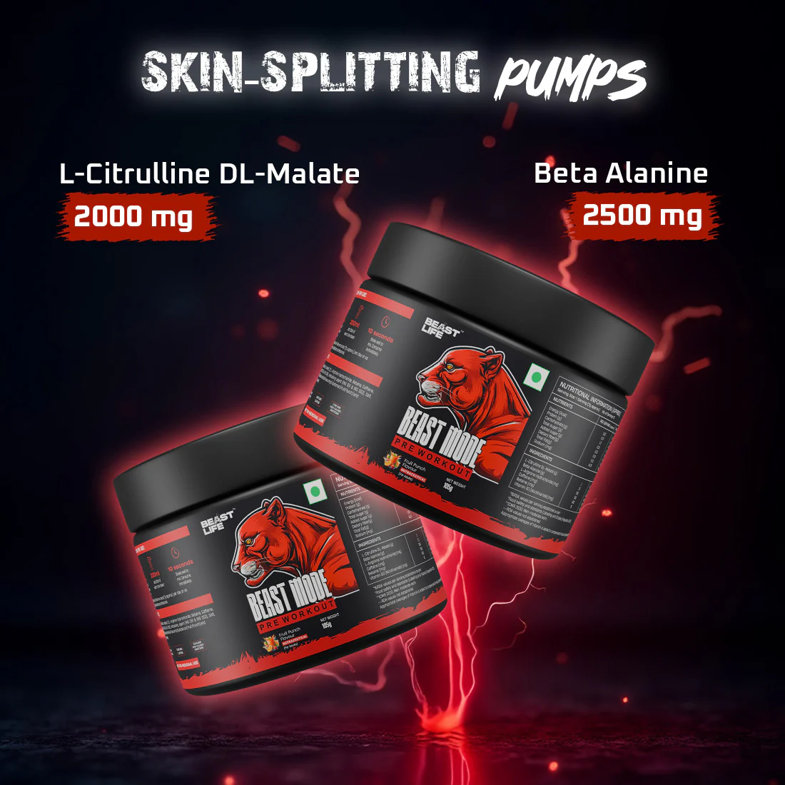 Beastmode Preworkout | Fruit Punch | New Formulation - Image 3