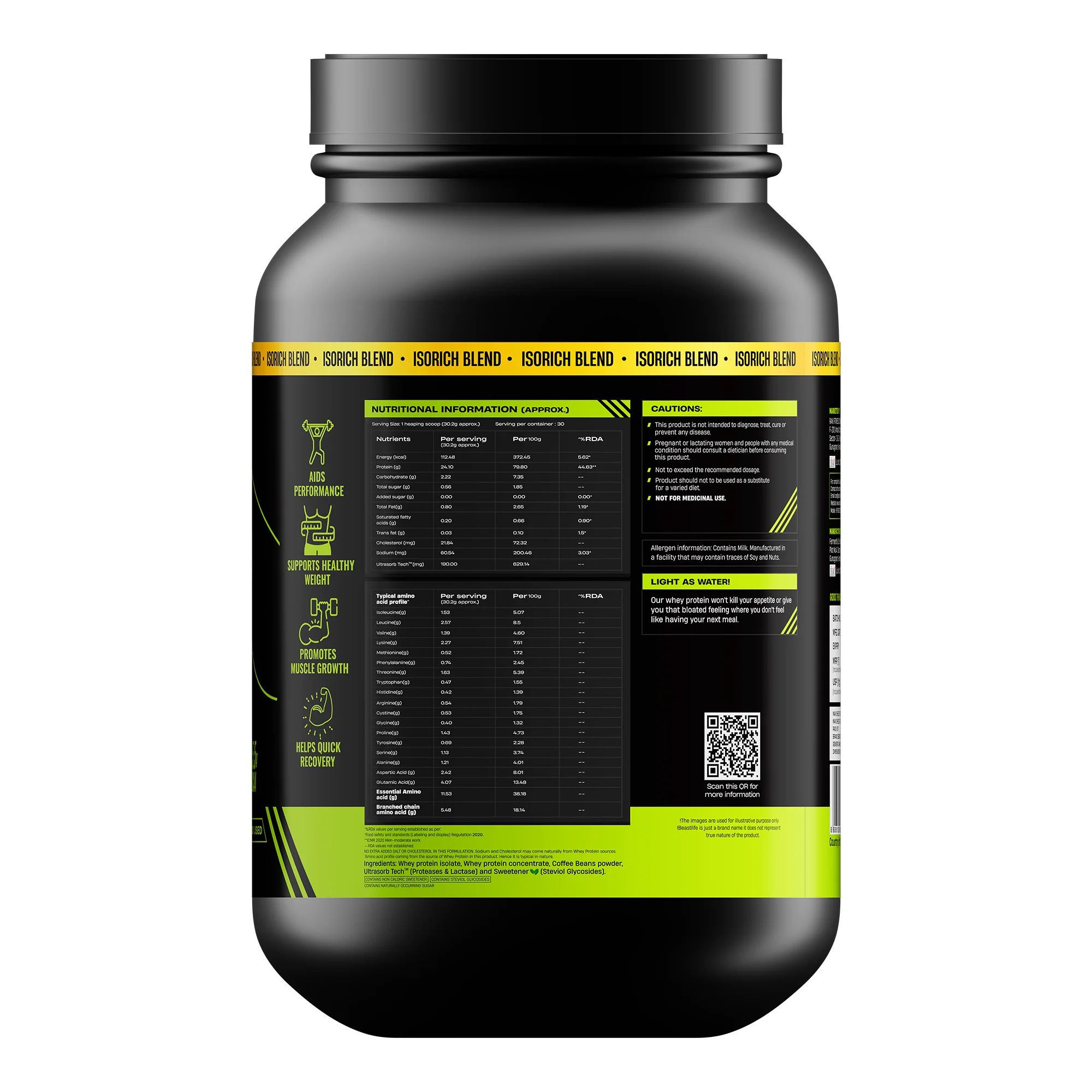Isorich Blend Whey Protein with Ultrasorb Tech | Coffee | 924 g - Image 10