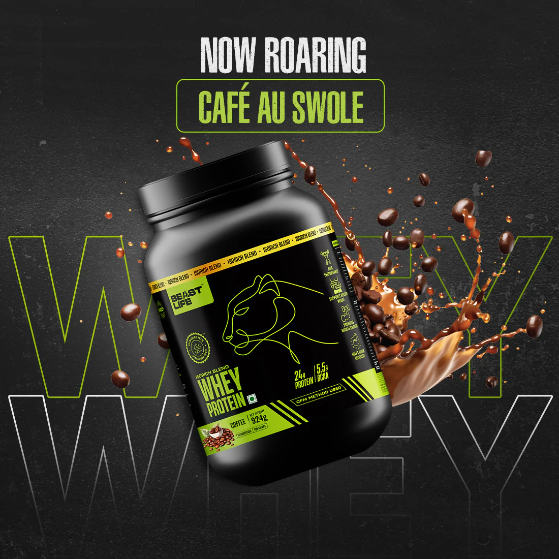 Isorich Blend Whey Protein with Ultrasorb Tech | Coffee | 924 g - Image 5