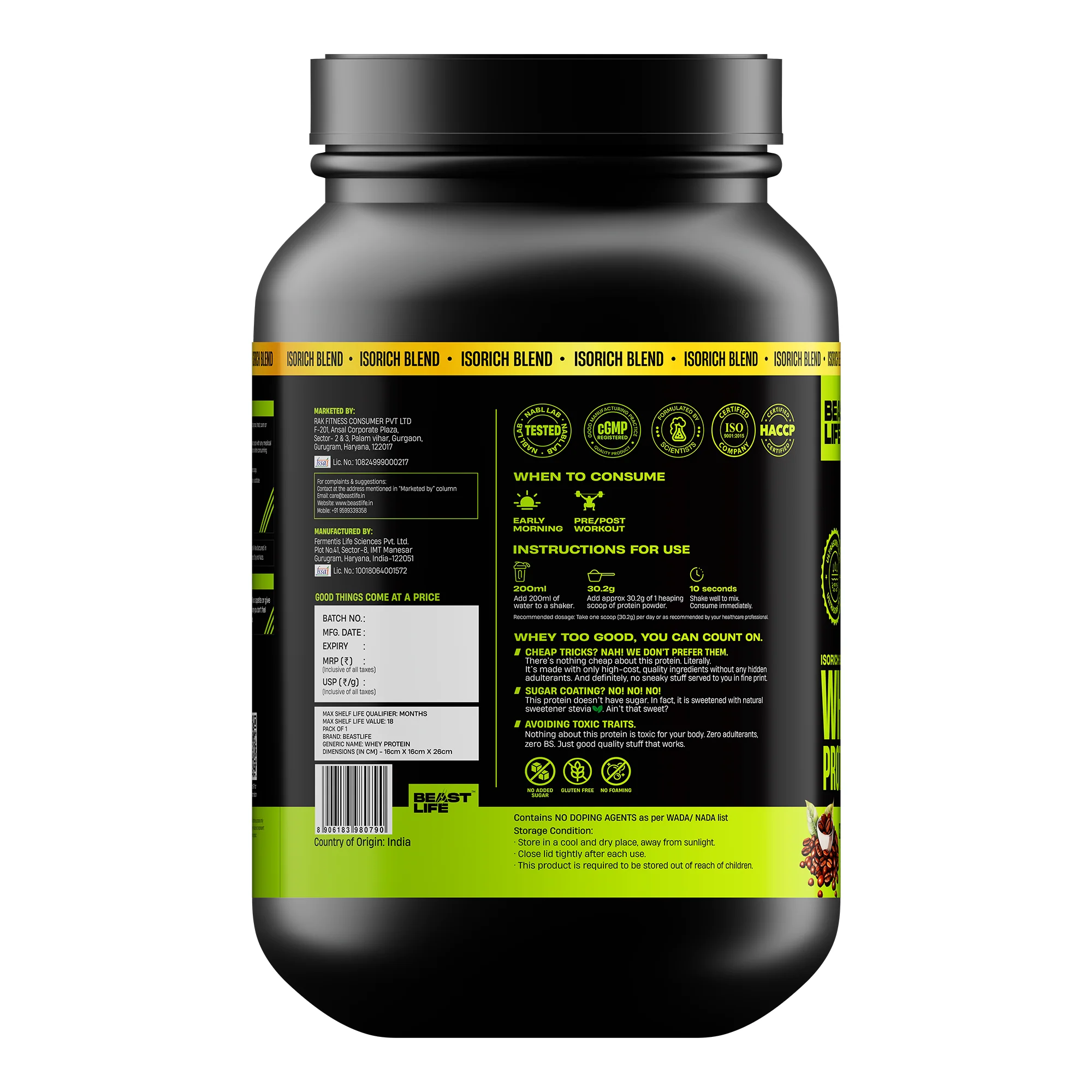 Isorich Blend Whey Protein with Ultrasorb Tech | Coffee | 924 g - Image 9