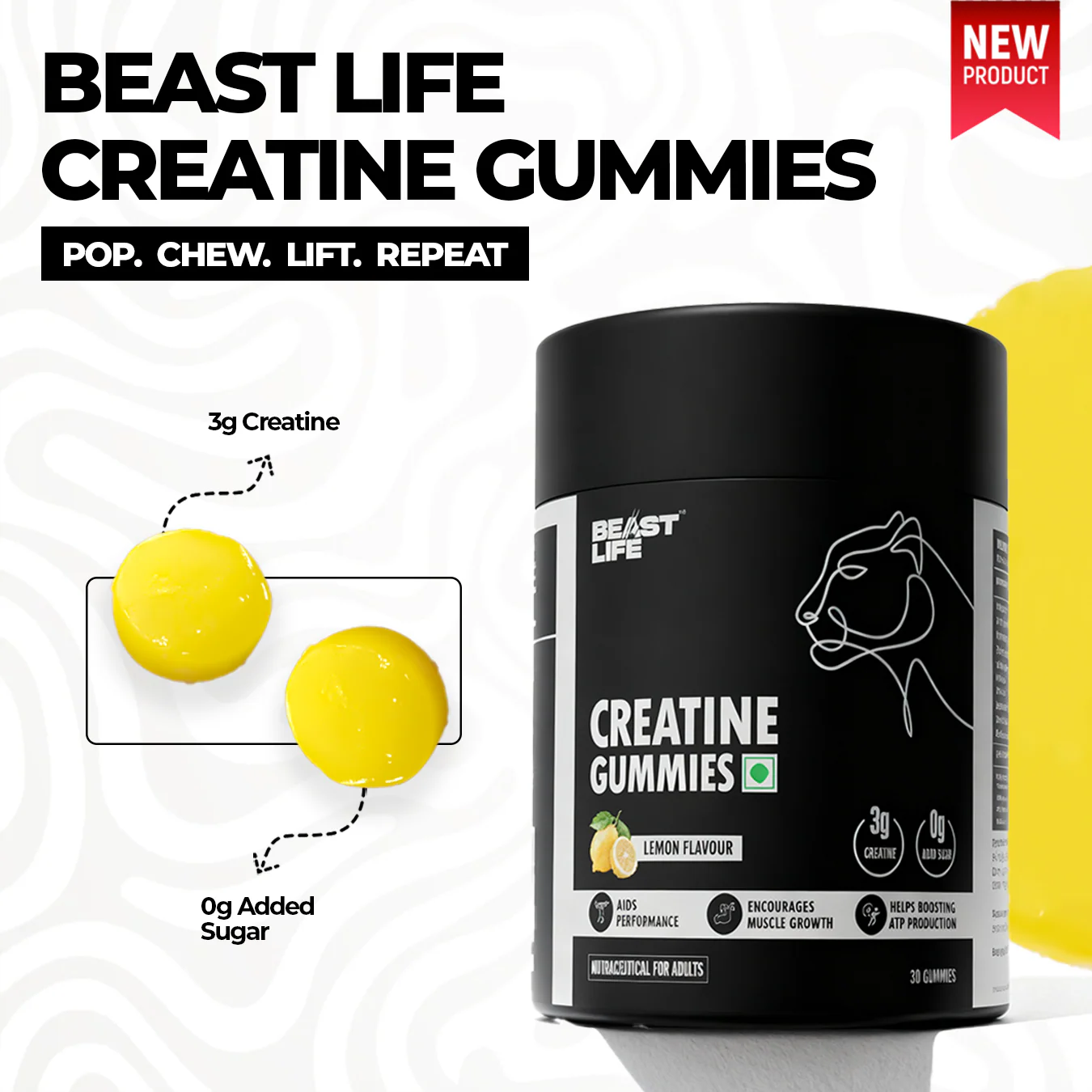 Creatine Gummies | Lemon | 30 N - Image 3