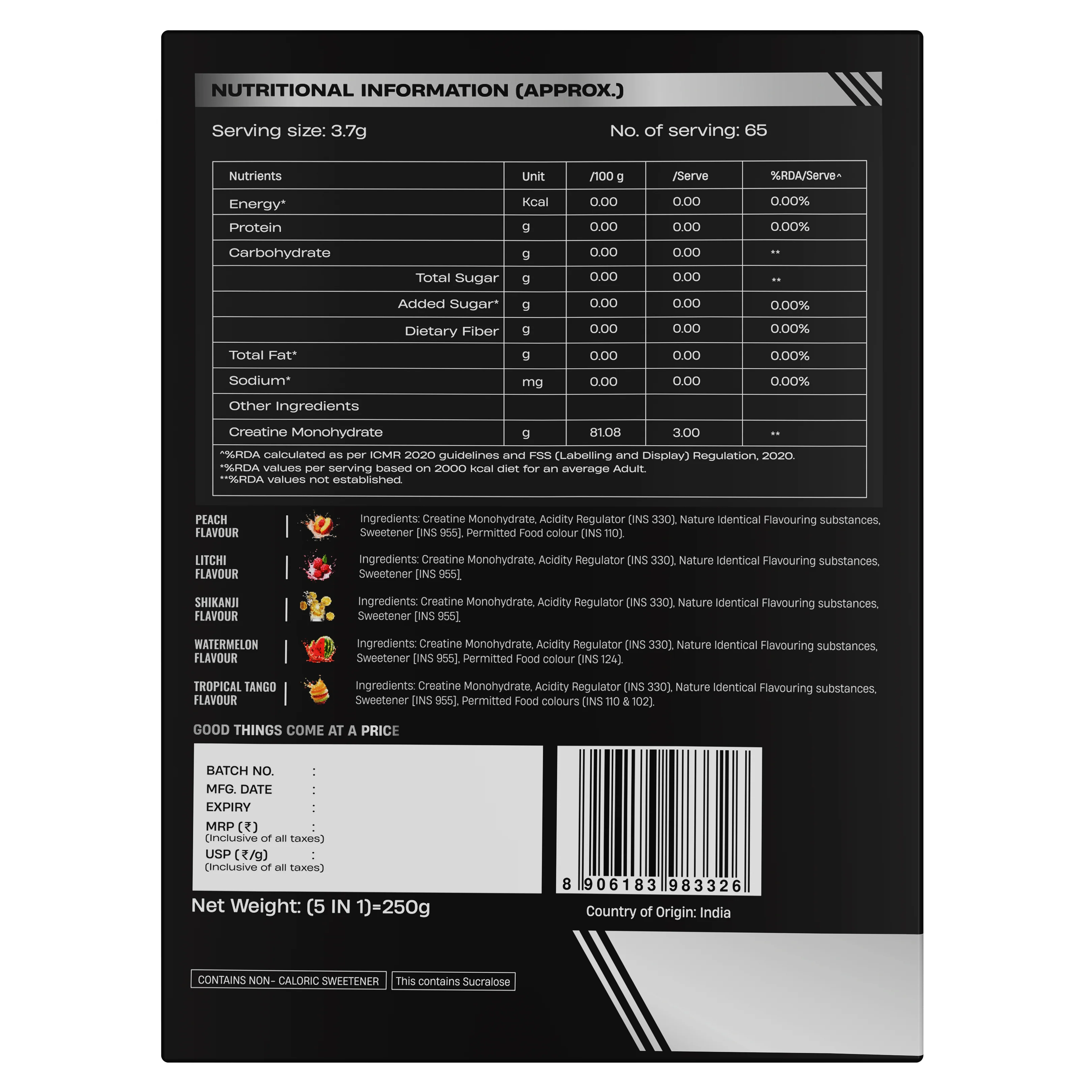 Creatine Monohydrate Assorted Pack of 5 - Image 9
