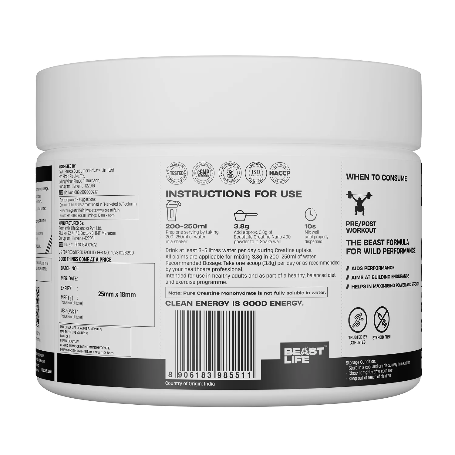 World’s First Creatine Nano 400 | Finest & Fastest Absorbing | 2X Strength | Blueberry | 115G - Image 10