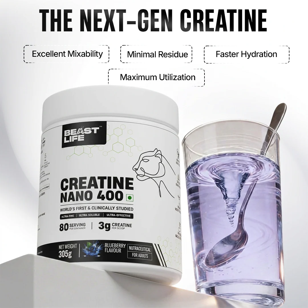World’s First Creatine Nano 400 | Finest & Fastest Absorbing | 2X Strength| Blueberry | 305G - Image 3