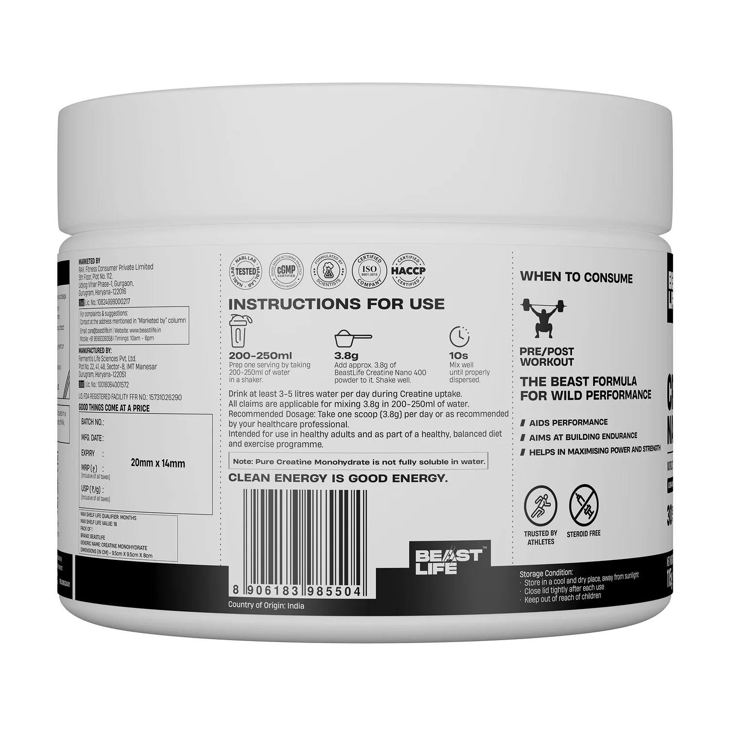 World’s First Creatine Nano 400 | Finest & Fastest Absorbing | 2X Strength | Shikanji | 115G - Image 9