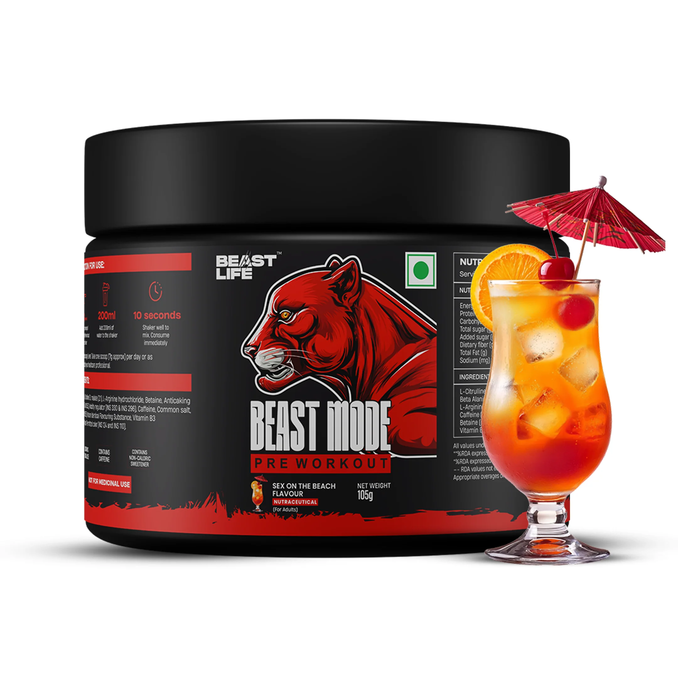 Combo pack | Creatine Nano 400 | Shikanji | 115 g + Preworkout | Sex On The Beach | 105 g - Image 3
