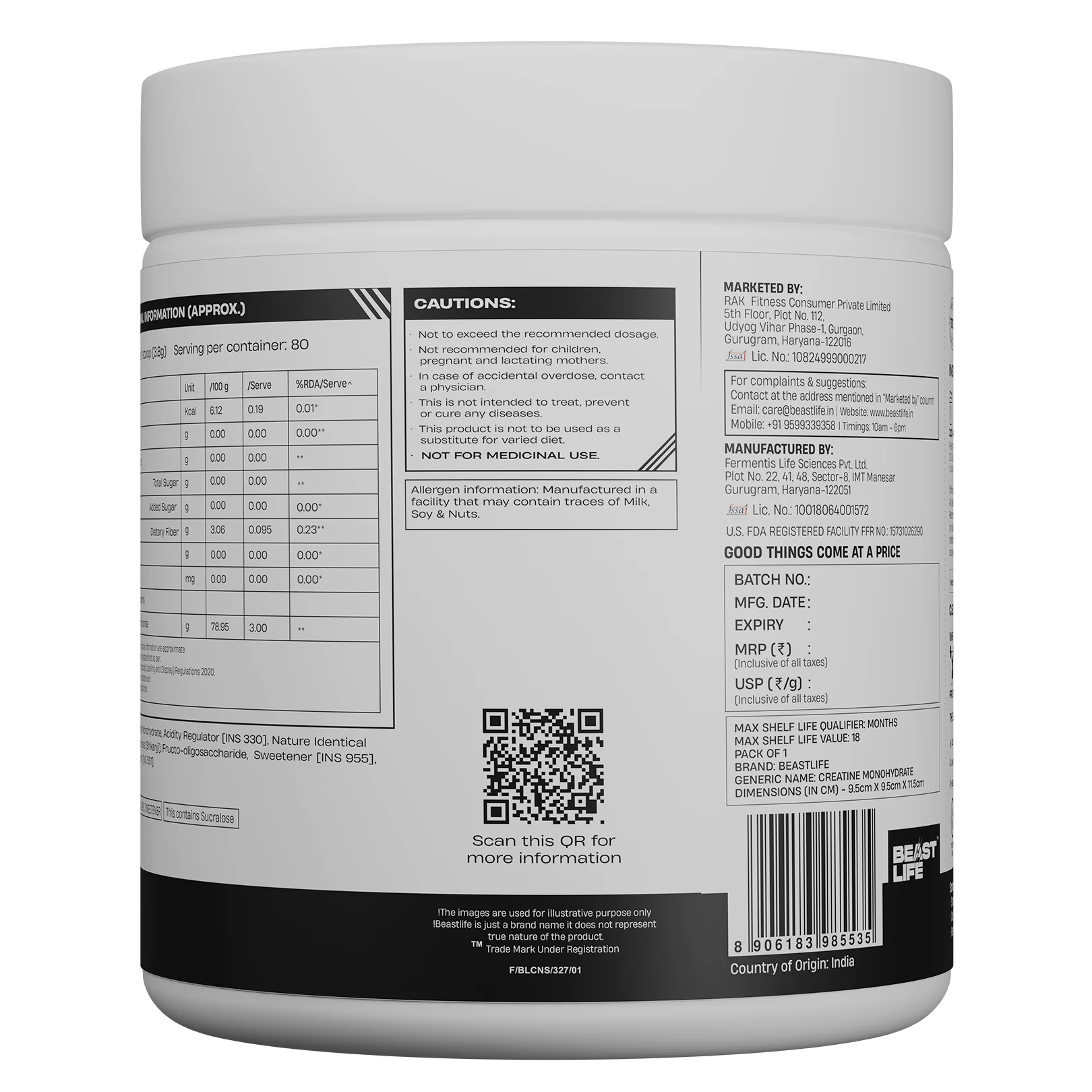 World’s First Creatine Nano 400 | Finest & Fastest Absorbing | 2X Strength | Shikanji | 305G - Image 8