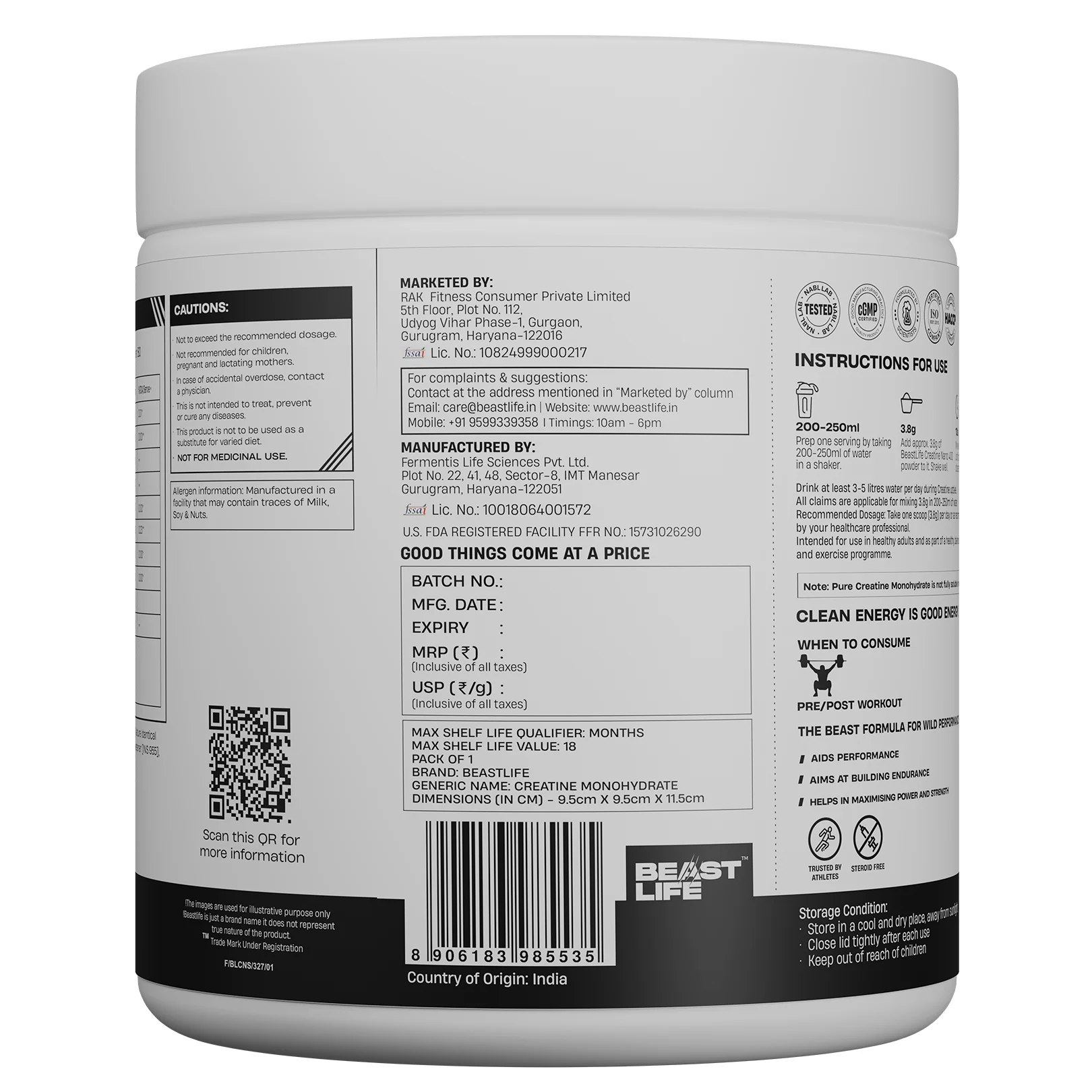 World’s First Creatine Nano 400 | Finest & Fastest Absorbing | 2X Strength | Shikanji | 305G - Image 9