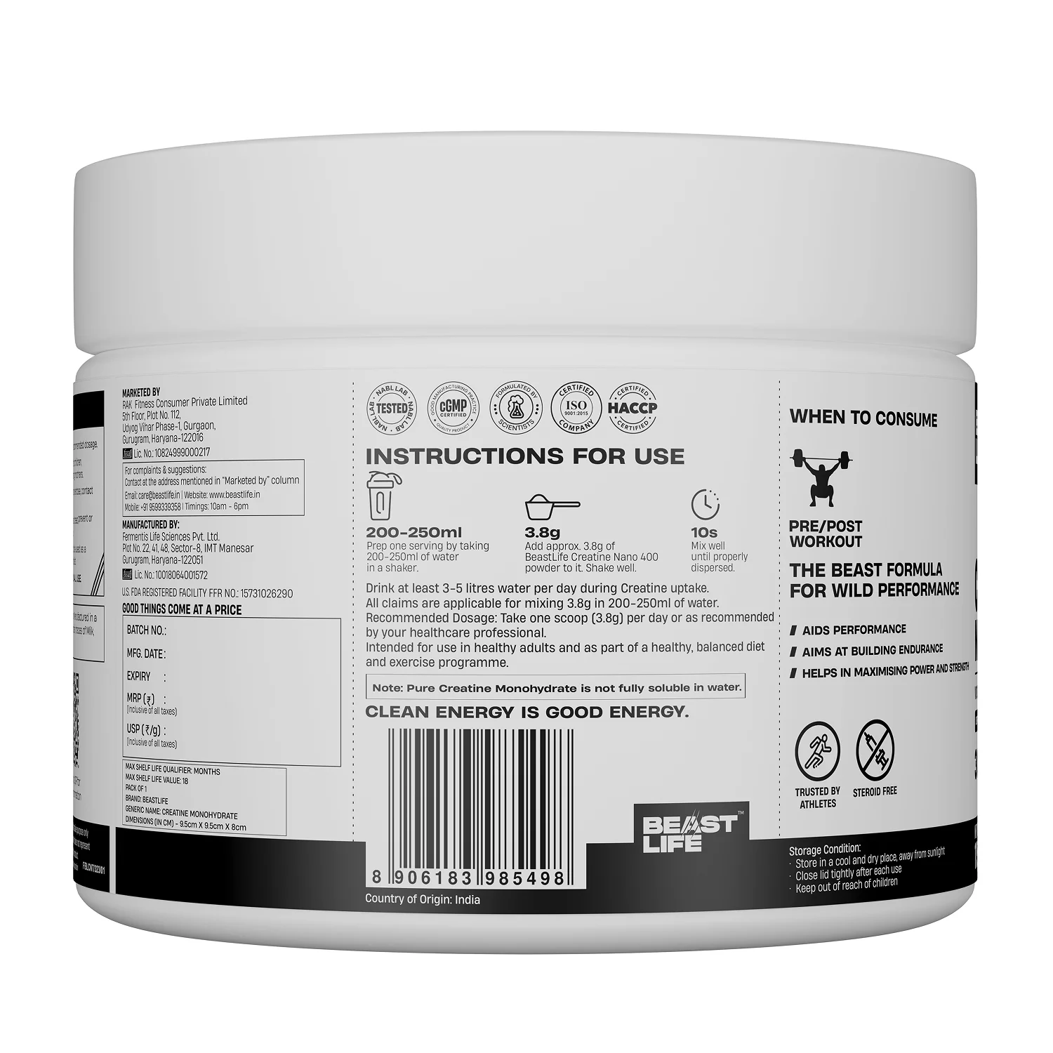 World’s First Creatine Nano 400 | Finest & Fastest Absorbing | 2X Strength | Tropical Tango | 115G - Image 9