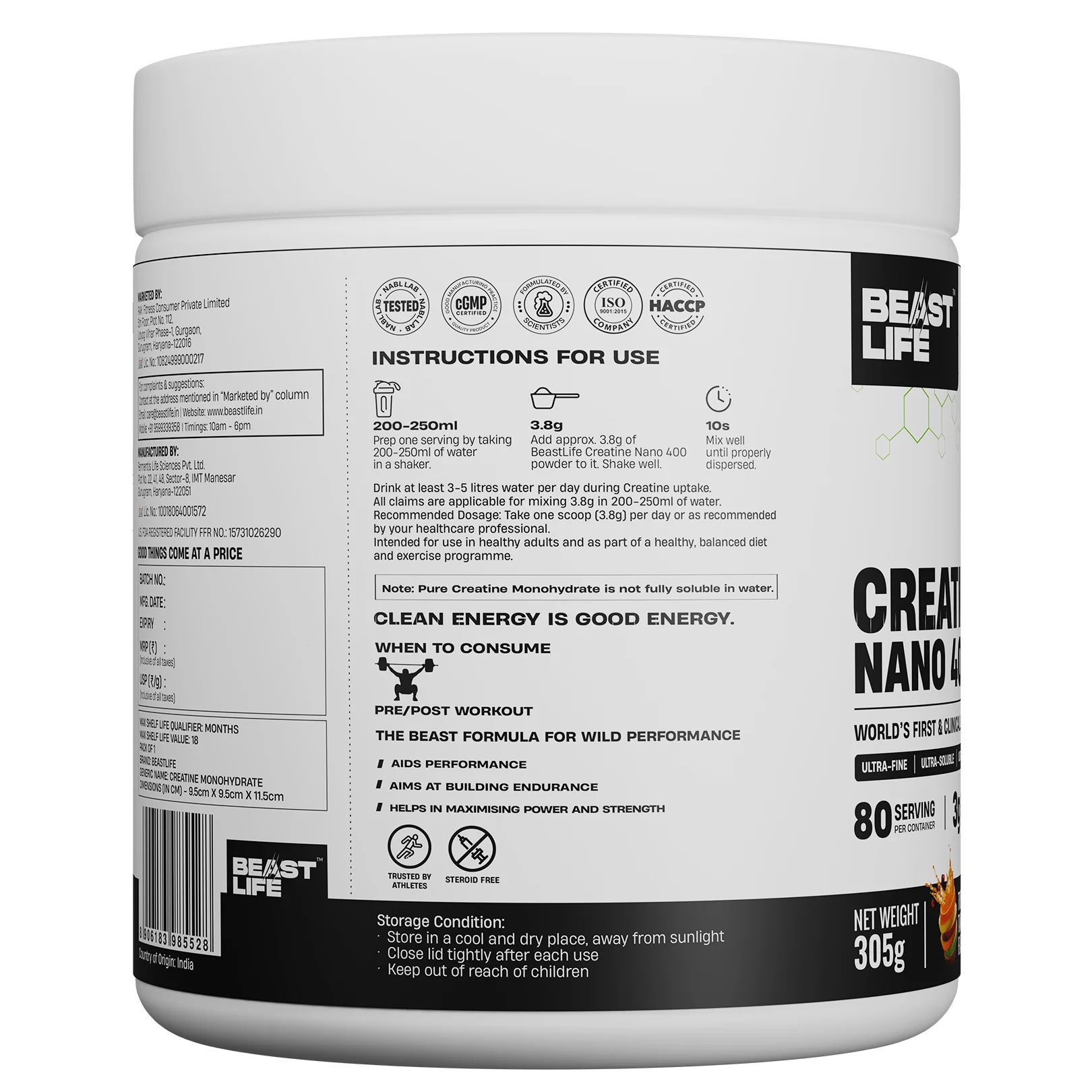 World’s First Creatine Nano 400 | Finest & Fastest Absorbing | 2X Strength | Tropical Tango | 305G - Image 10