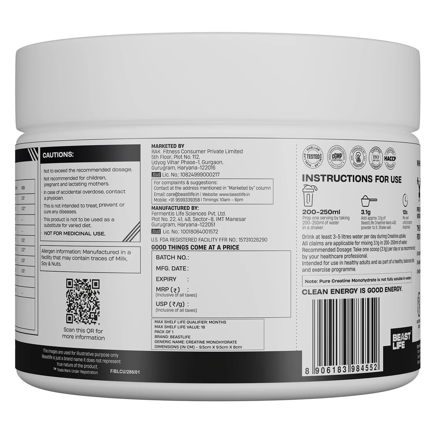 World’s First Creatine Nano 400 | Finest & Fastest Absorbing | 2X Strength | 100G | Unflavoured - Image 8