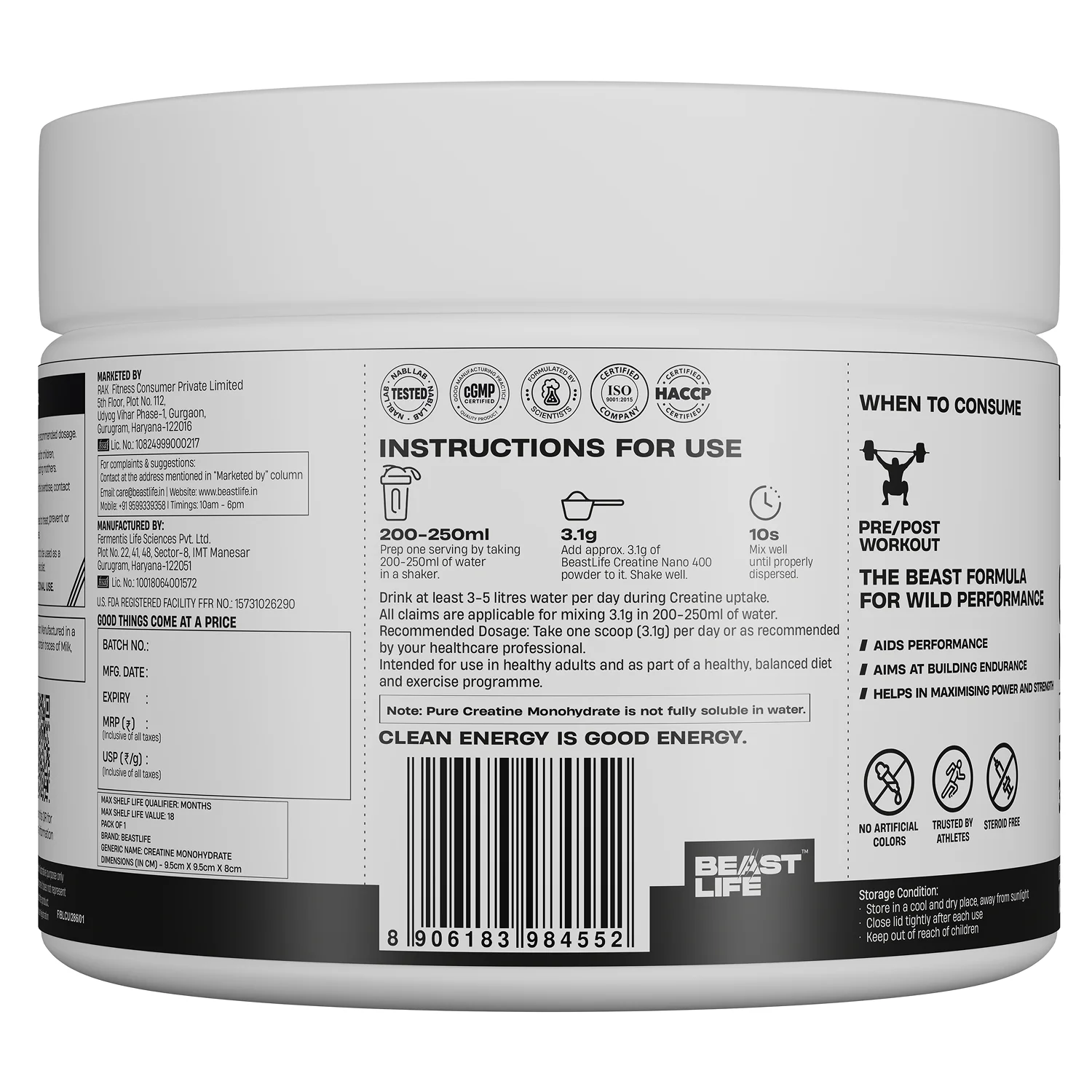 World’s First Creatine Nano 400 | Finest & Fastest Absorbing | 2X Strength | 100G | Unflavoured - Image 7