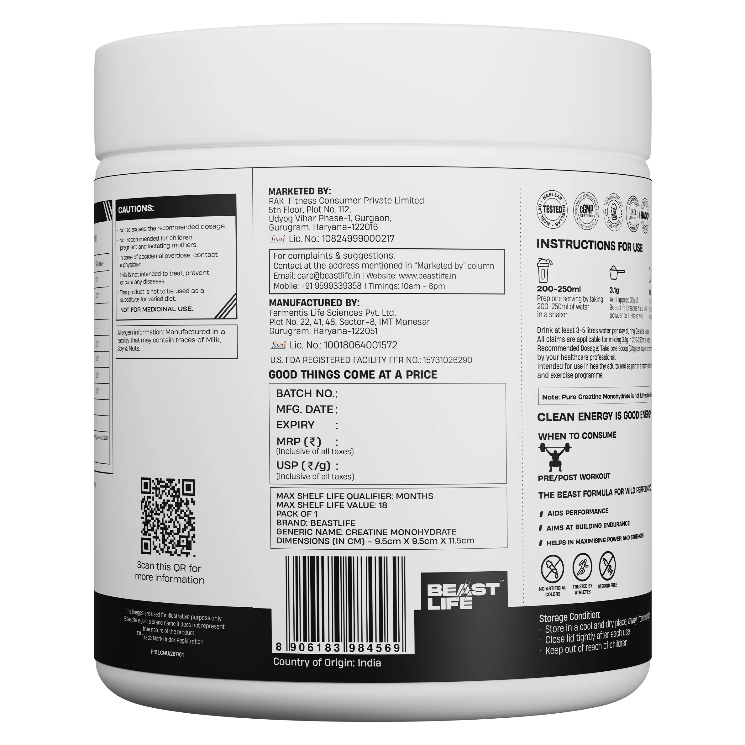 World’s First Creatine Nano 400 | Finest & Fastest Absorbing | 2X Strength | 250G | Unflavoured - Image 8