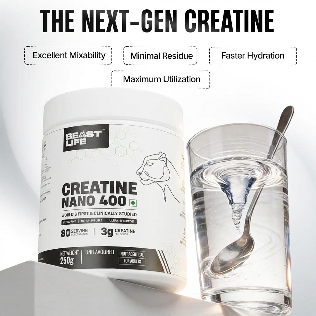 World’s First Creatine Nano 400 | Finest & Fastest Absorbing | 2X Strength | 250G | Unflavoured - Image 3