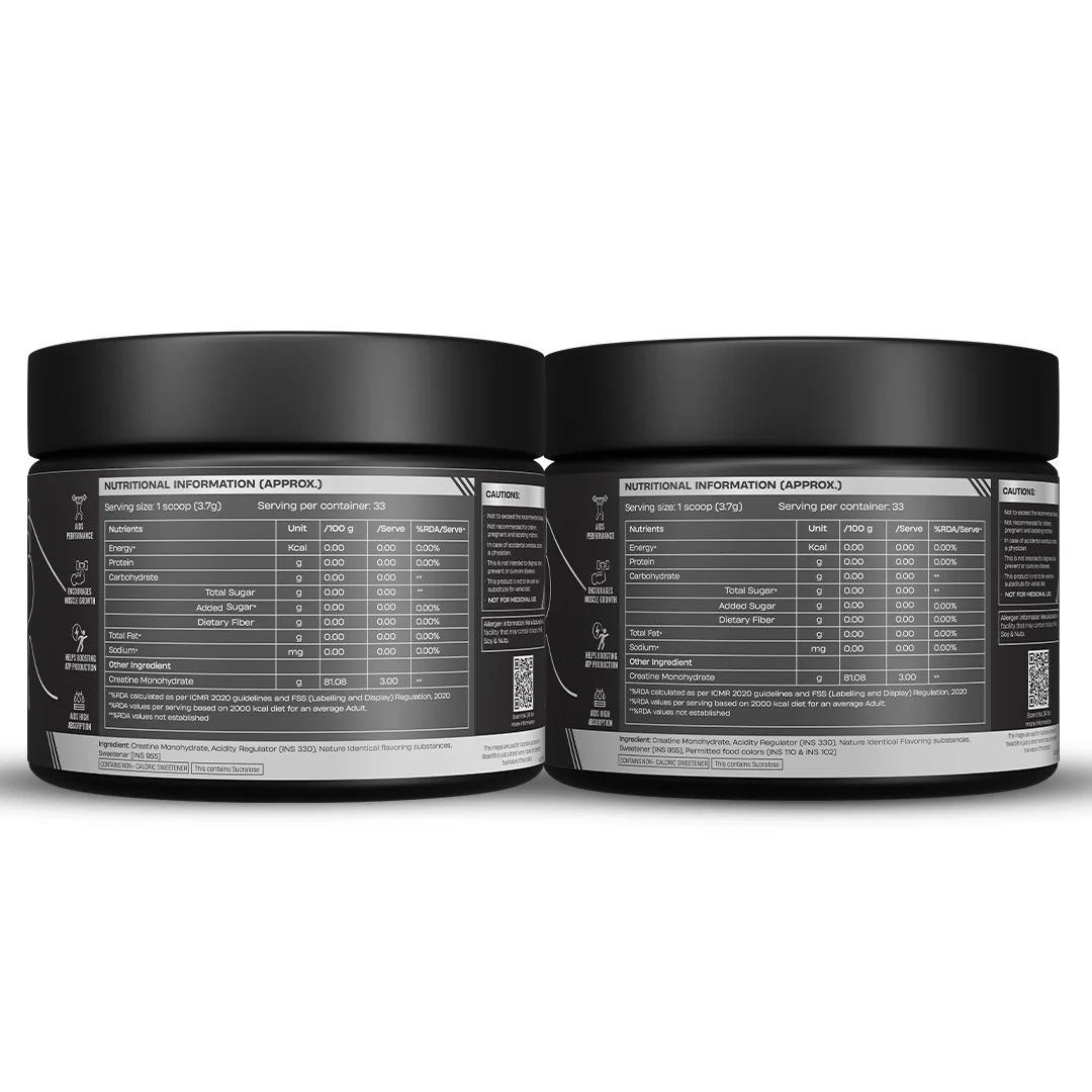 Refresh & Rage Duo | Double Creatine Monohydrate Flavour Pack | Shikanji & Tropical Tango | 125 g Each - Image 10