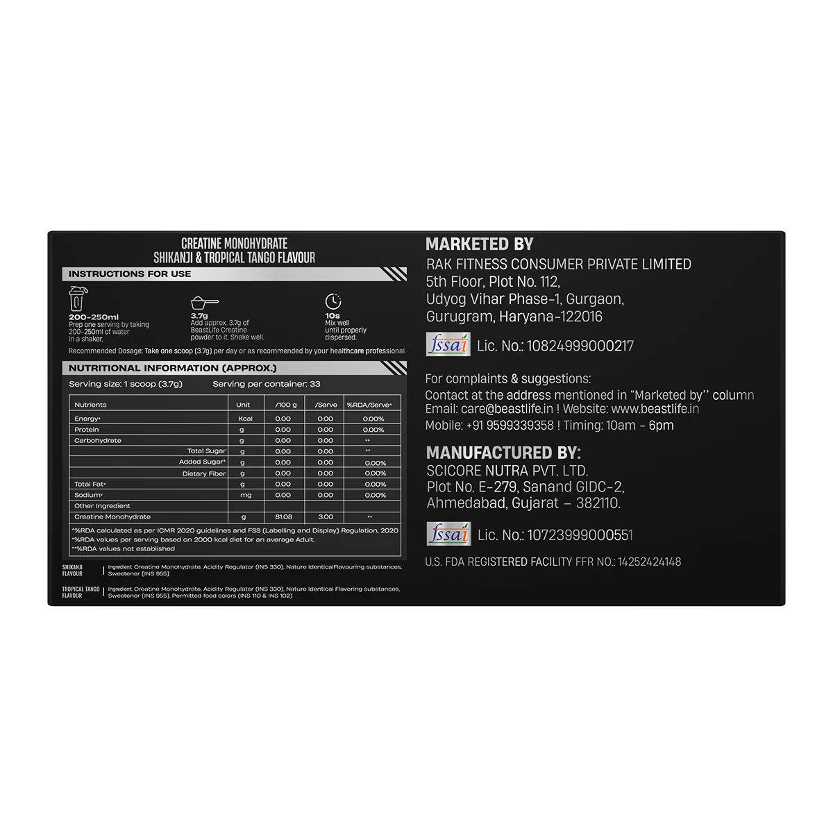 Refresh & Rage Duo | Double Creatine Monohydrate Flavour Pack | Shikanji & Tropical Tango | 125 g Each - Image 12