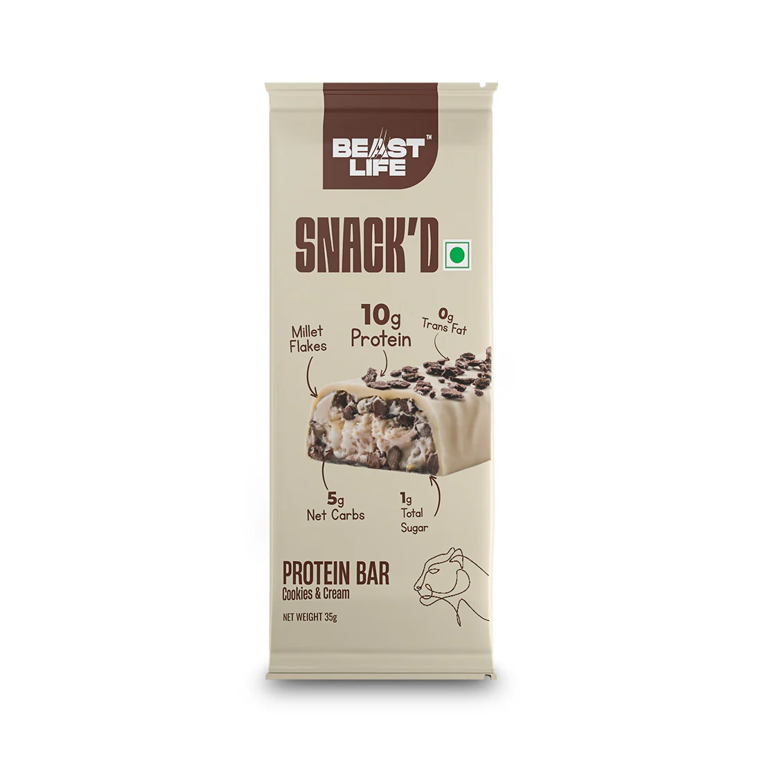 High Protein Bar | Cookies & Cream | Pack of 5 (10 g Protein Each) - Image 10