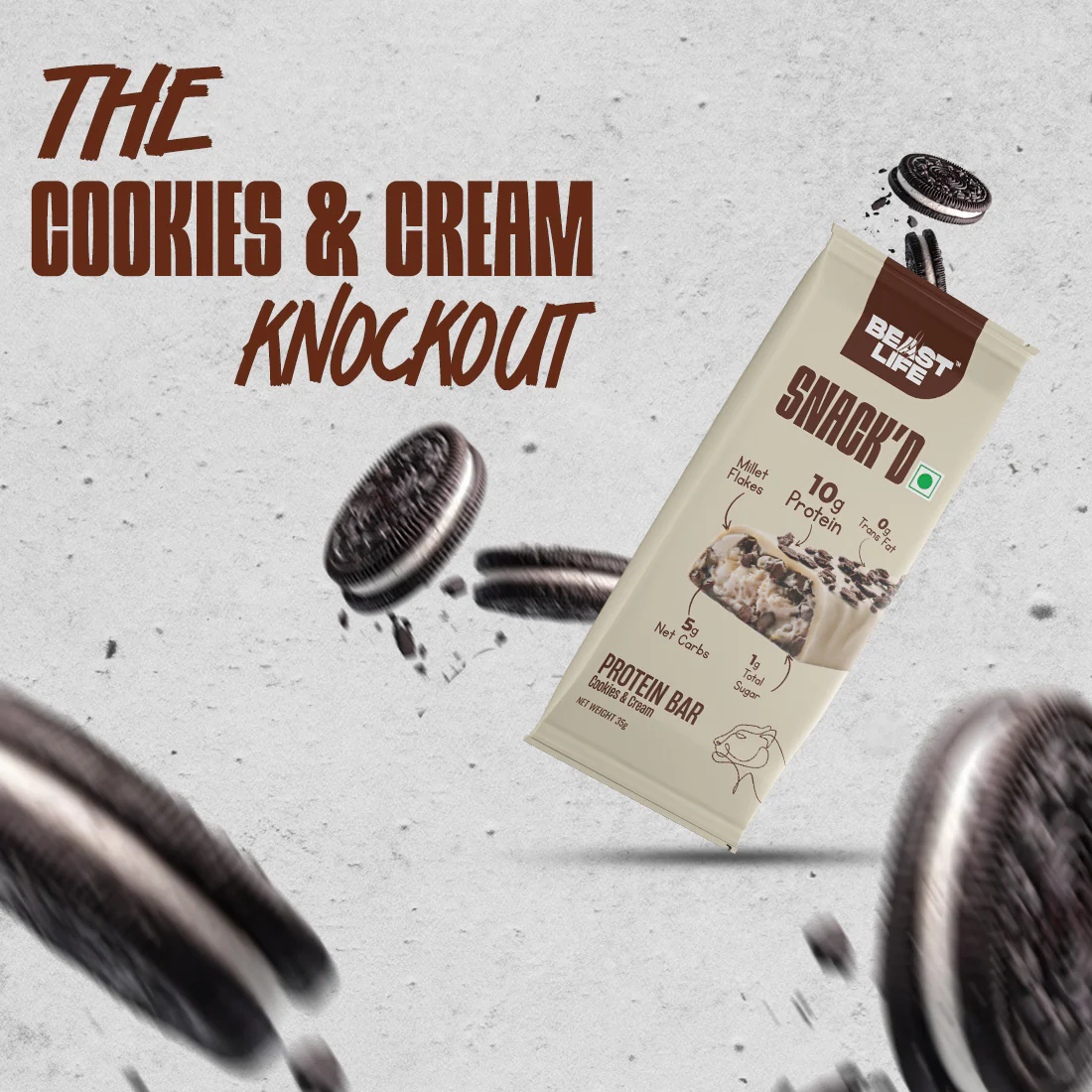 High Protein Bar | Cookies & Cream | Pack of 5 (10 g Protein Each) - Image 6